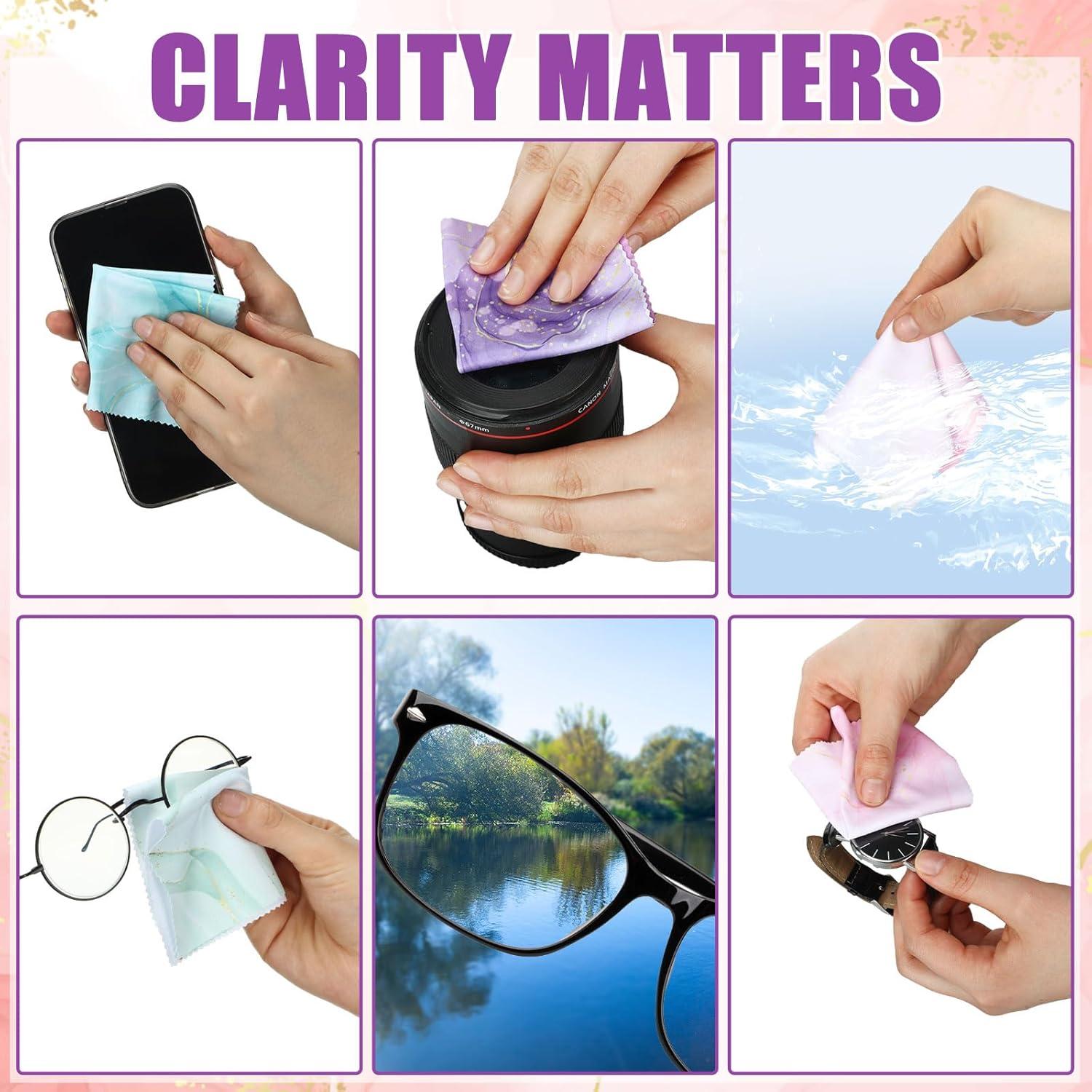 24 Paños de Microfibra para Limpieza de Gafas Copkim 15x15cm