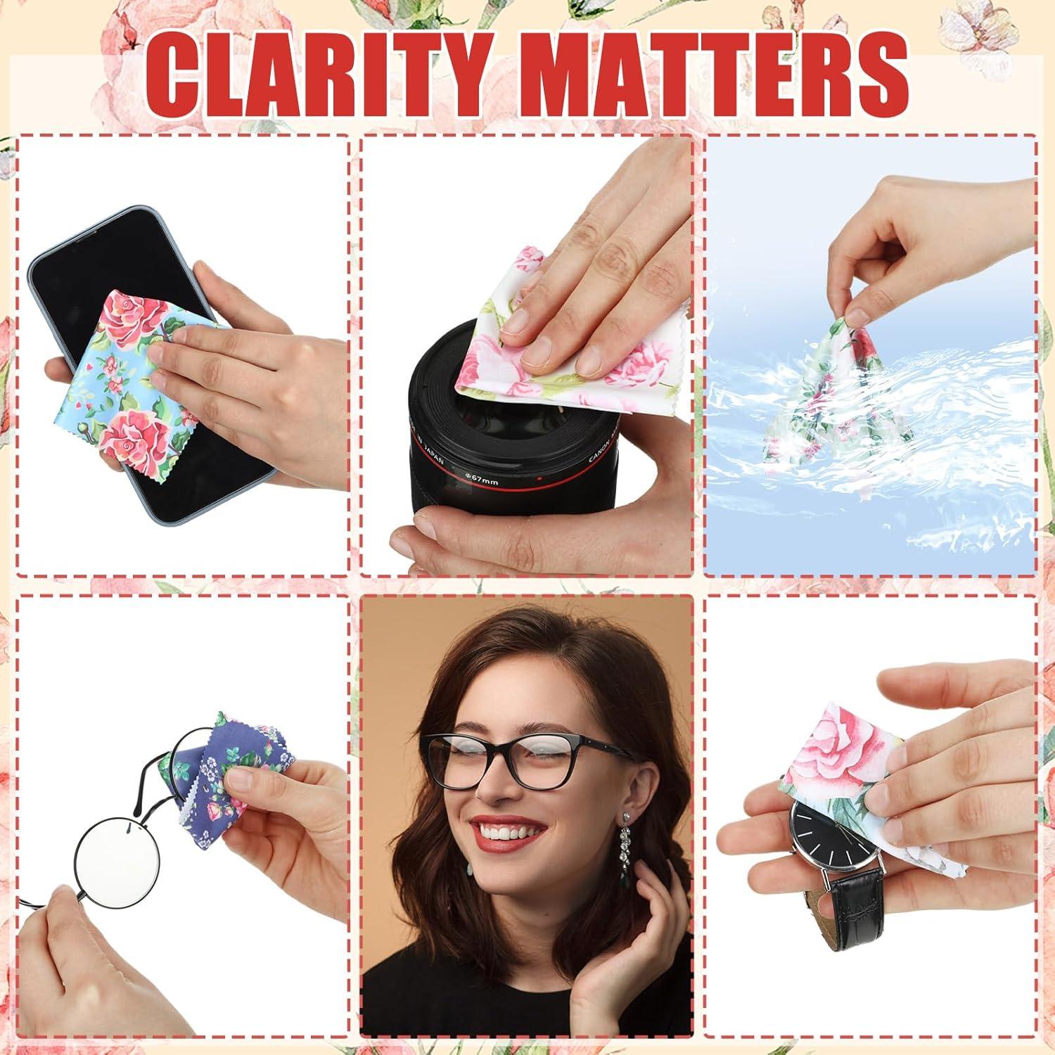 24 Paños de Limpieza de Gafas Copkim 15x15 cm Microfibra