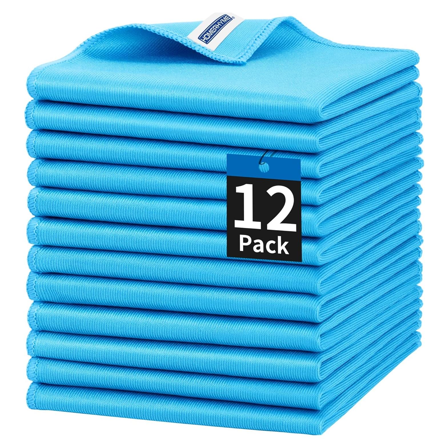 Paño de Microfibra HOMERHYME 12 Unidades 30x30 cm Sin Rayas