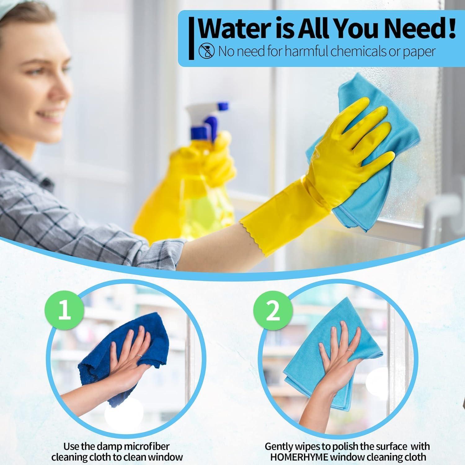 Paño de Microfibra HOMERHYME 12 Unidades 30x30 cm Sin Rayas