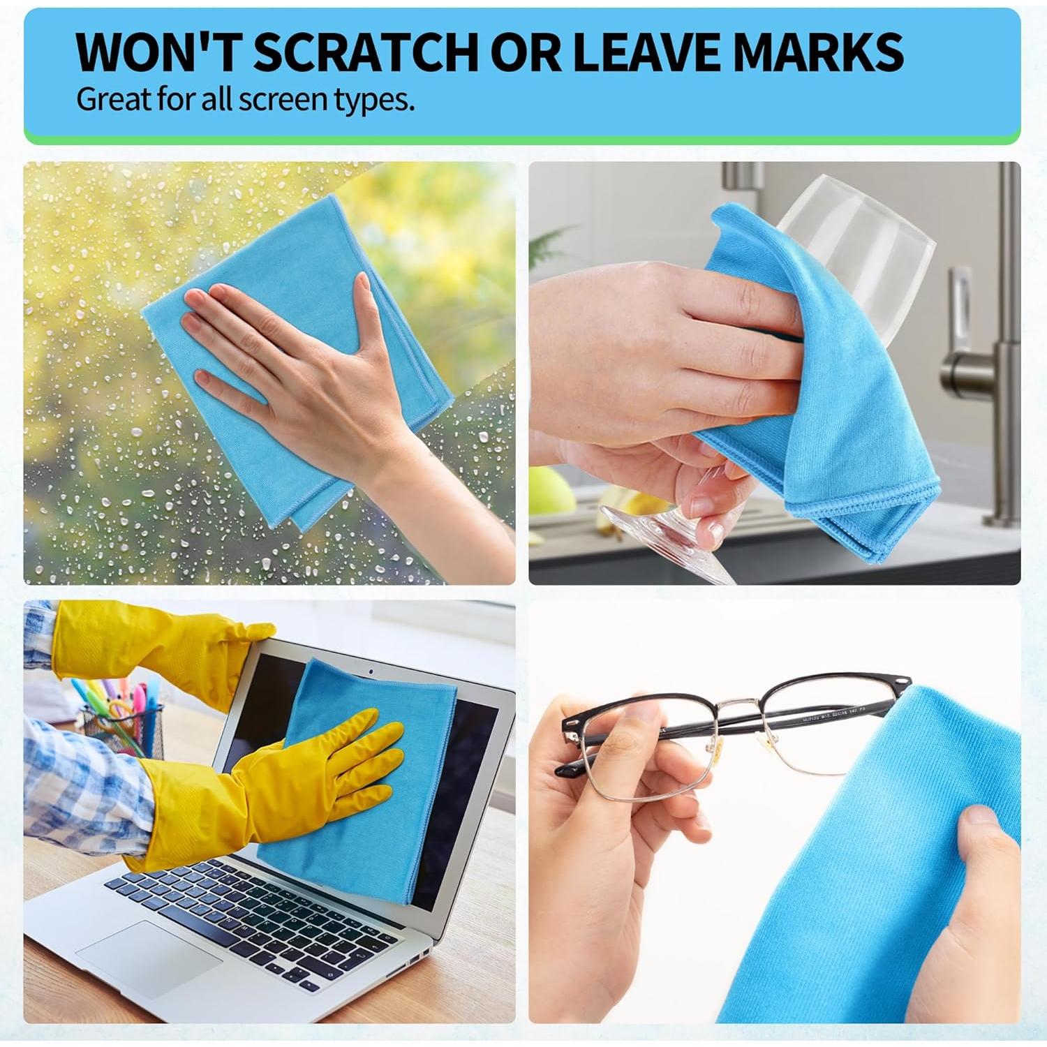 Paño de Microfibra HOMERHYME 12 Unidades 30x30 cm Sin Rayas