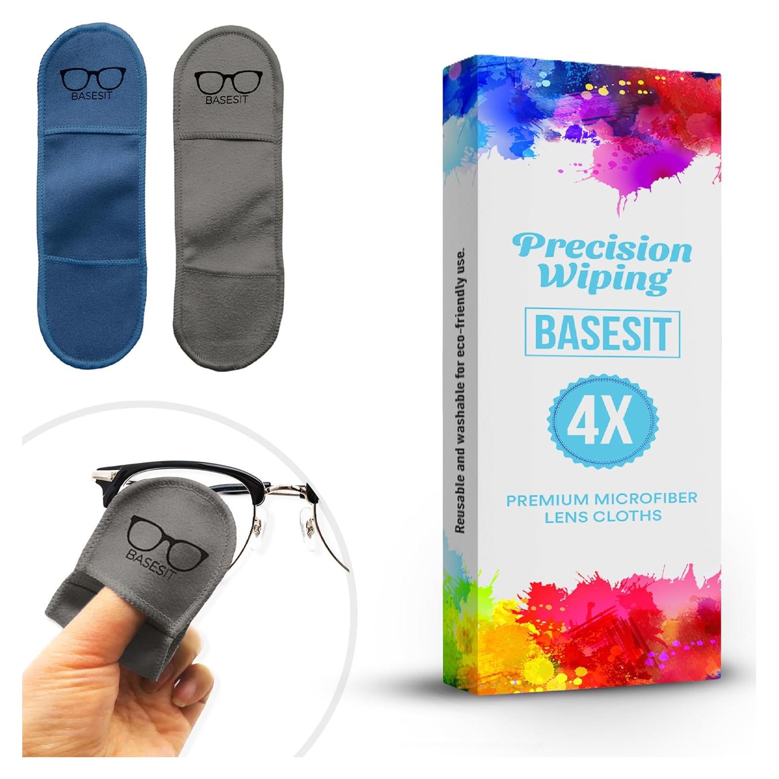 Paño Limpiador de Gafas Basesit 4 Pack Microfibra