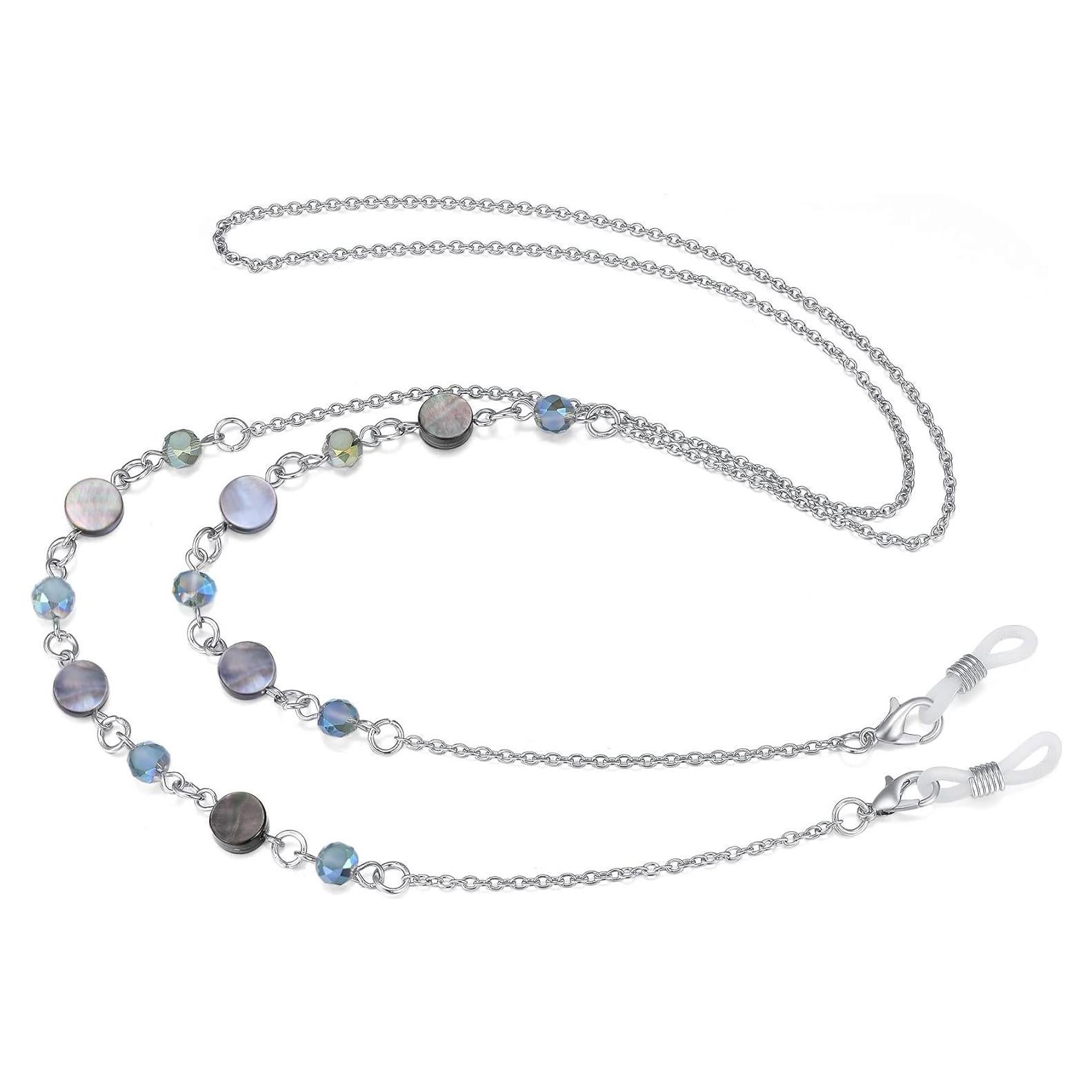 Cadena de Gafas Crimmy Soporte Cuello Mujeres Azul Plata