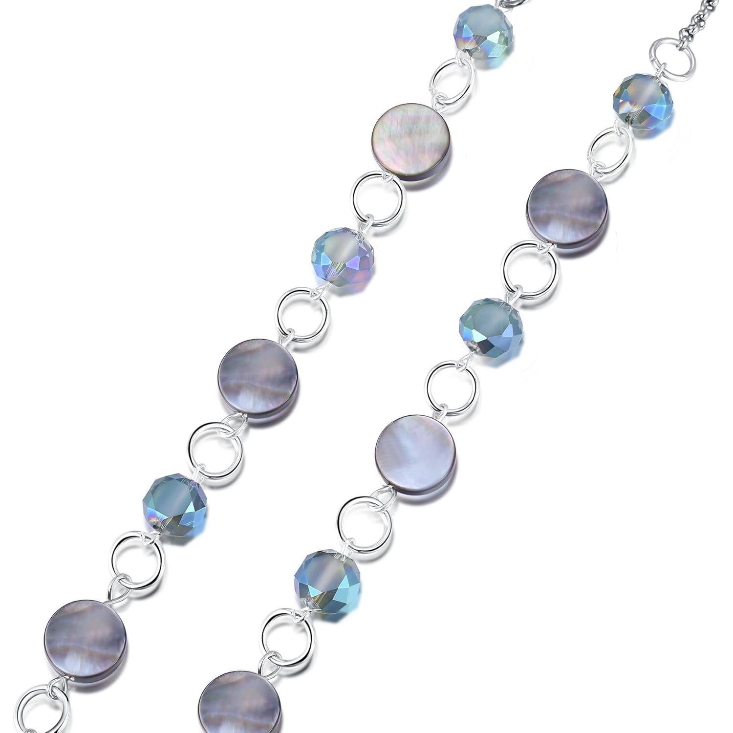 Cadena de Gafas Crimmy Soporte Cuello Mujeres Azul Plata