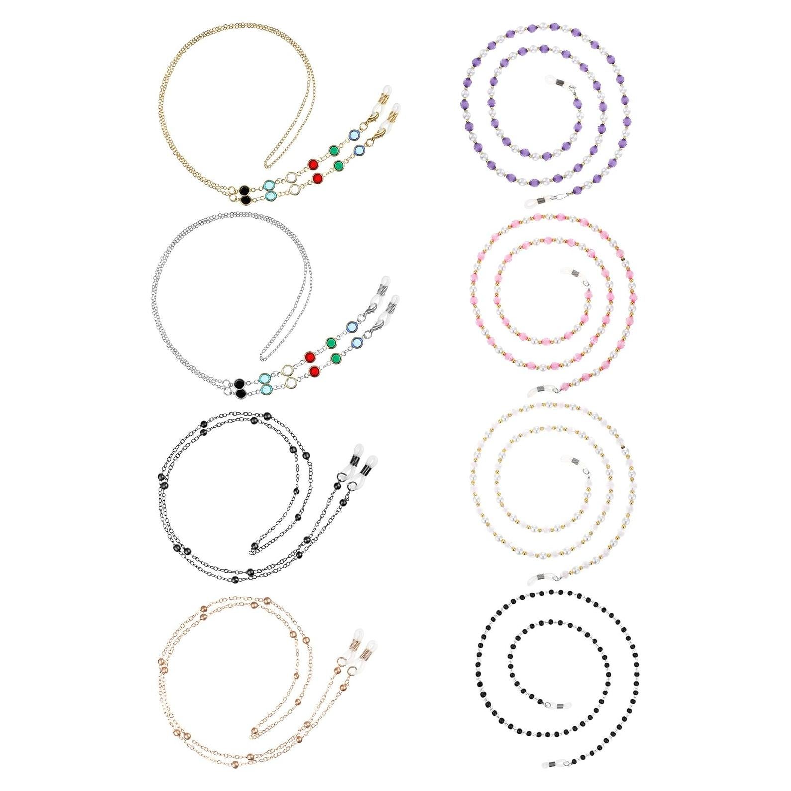 Cadena de Gafas Frienda 8 Piezas con Perlas Elegantes