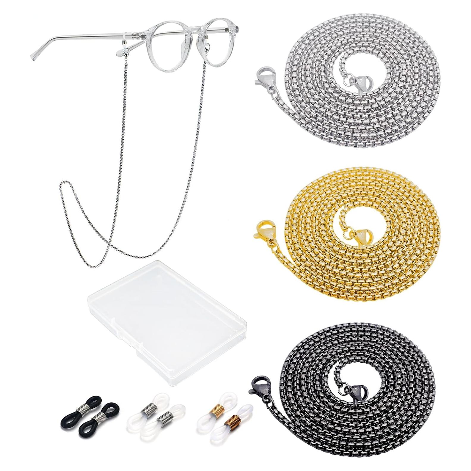 Cadena de Gafas 3 PCS Acero Inoxidable Unisex Elegante