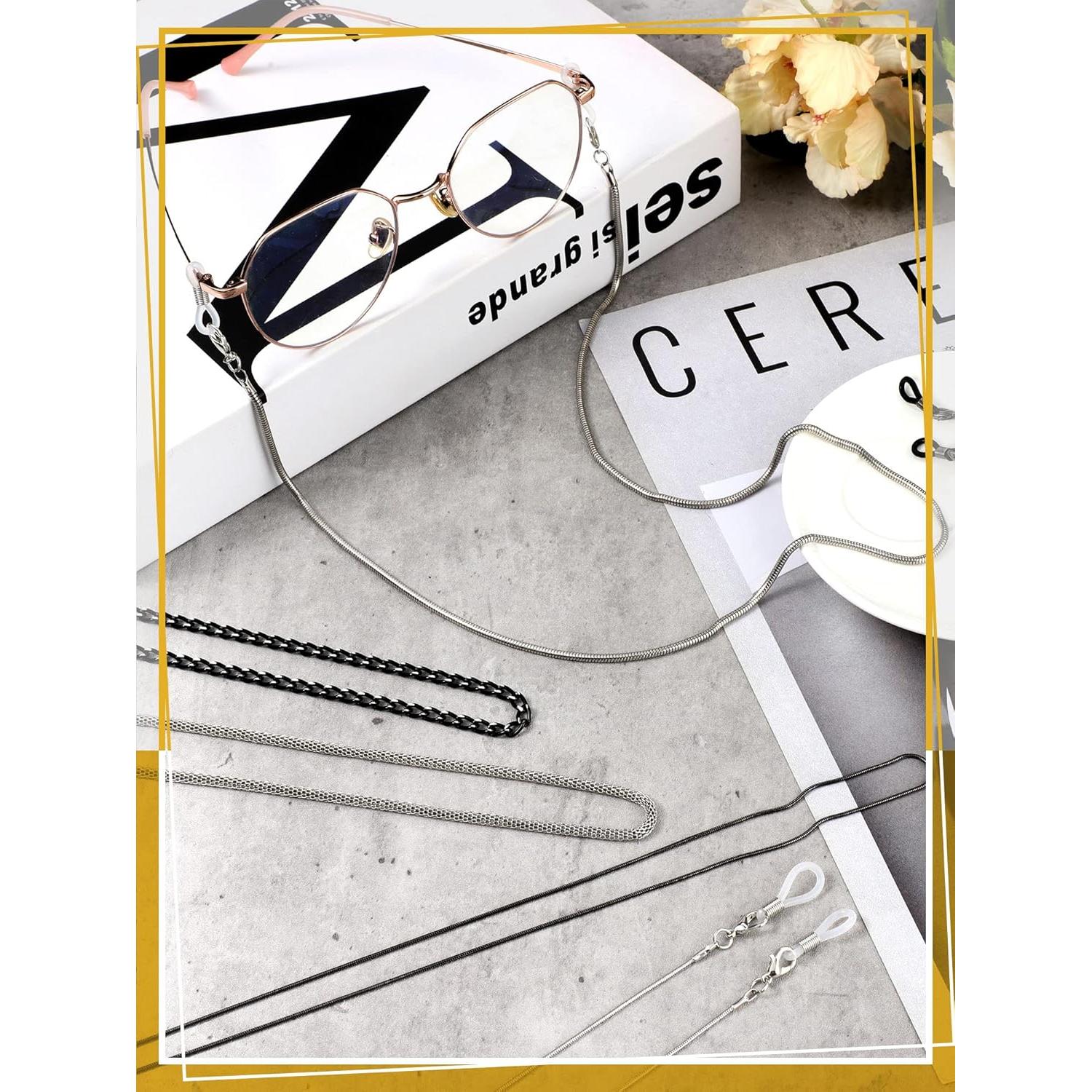 Cadena de Gafas Konohan 7 Pcs Soporte Ajustable Plata