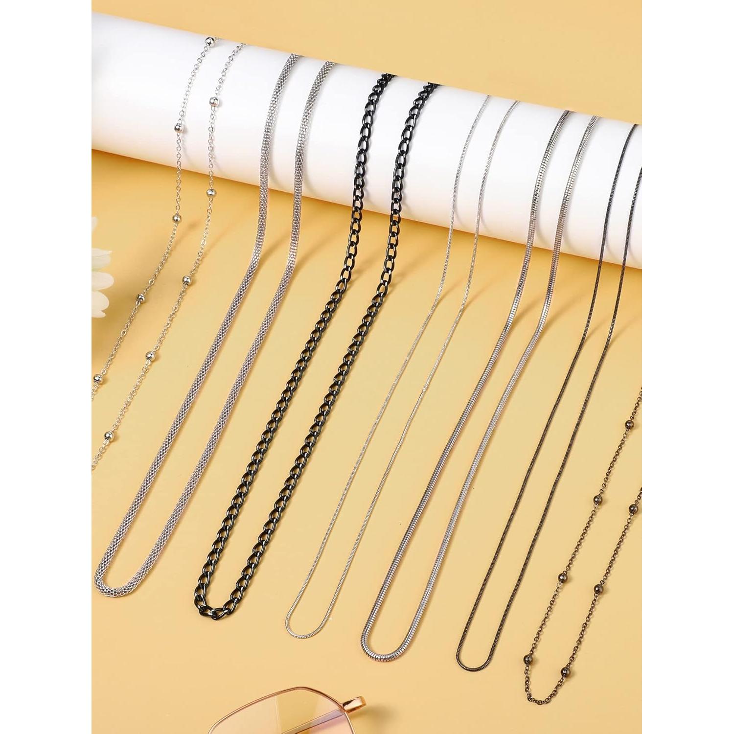 Cadena de Gafas Konohan 7 Pcs Soporte Ajustable Plata