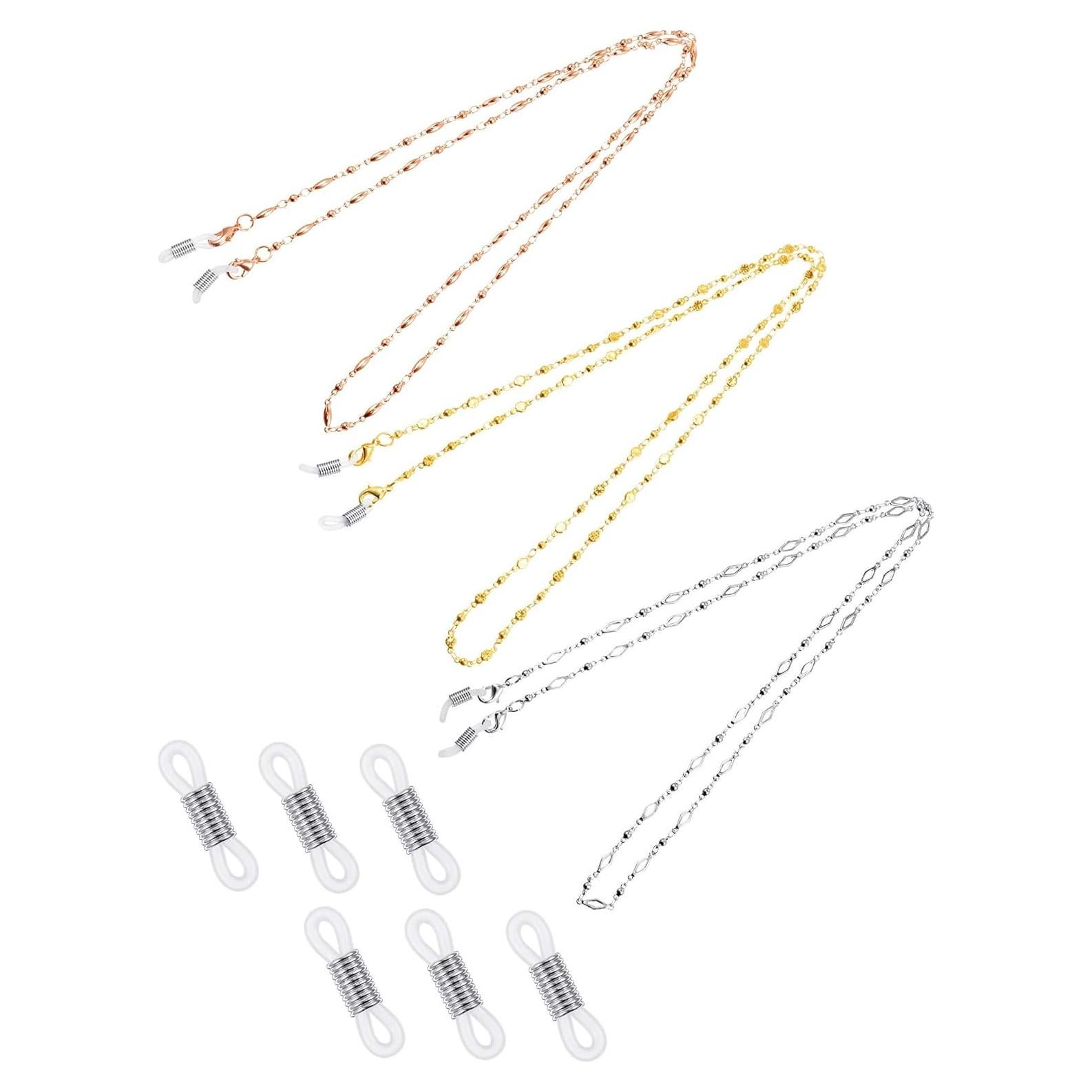 Cadena de Gafas Tatuo 3 Pcs Acero Inoxidable 75 cm Mujeres