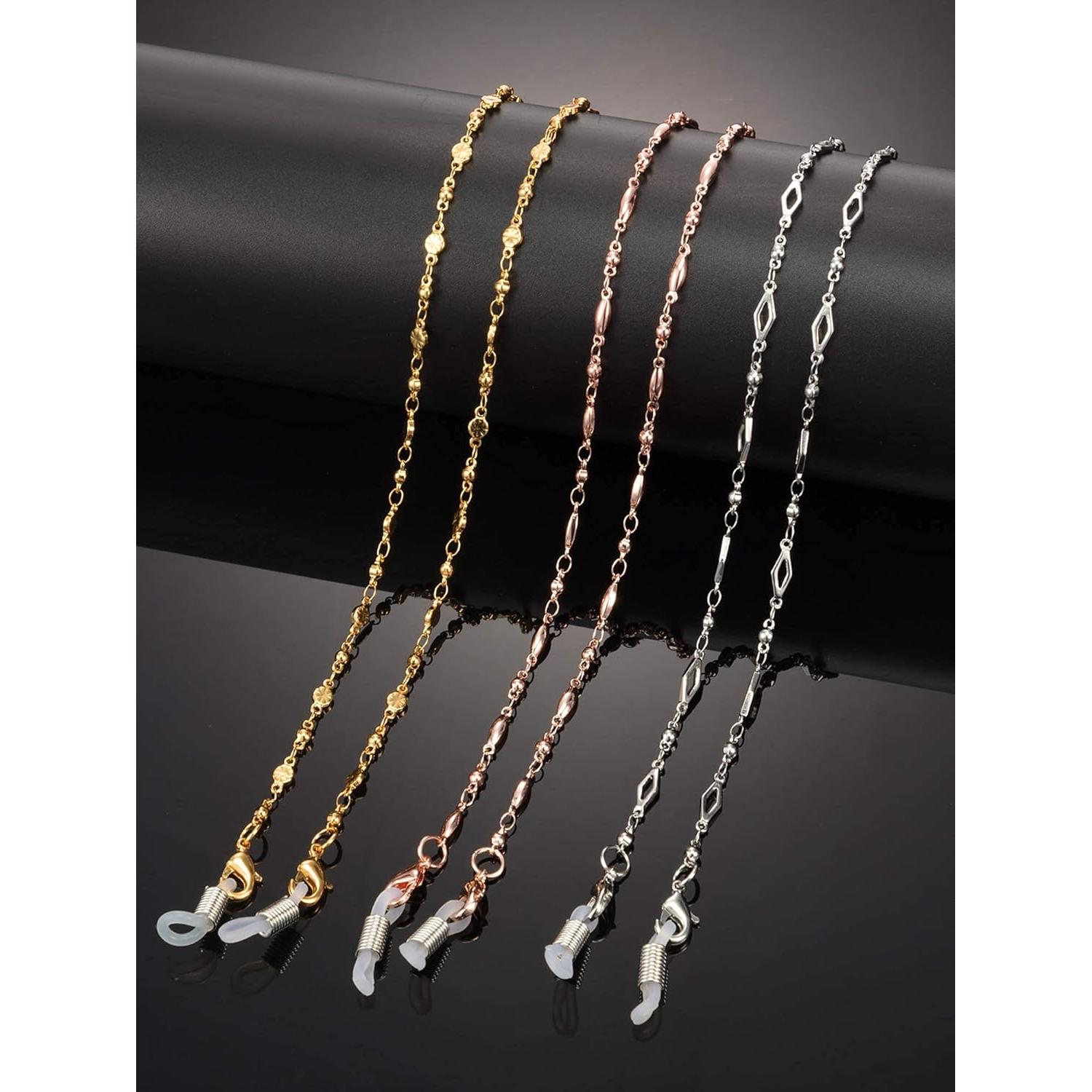 Cadena de Gafas Tatuo 3 Pcs Acero Inoxidable 75 cm Mujeres