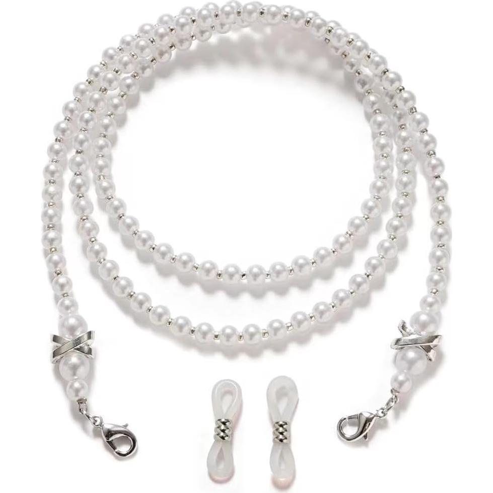 Cadena para Gafas con Perlas 75 cm - 4 Piezas para Mujeres