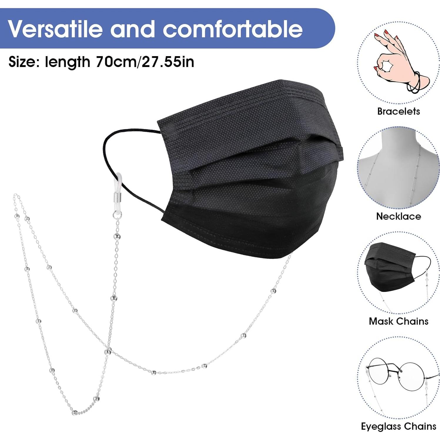 Cadena para Gafas de Mujer Plata 70 cm Elegante y Ajustable