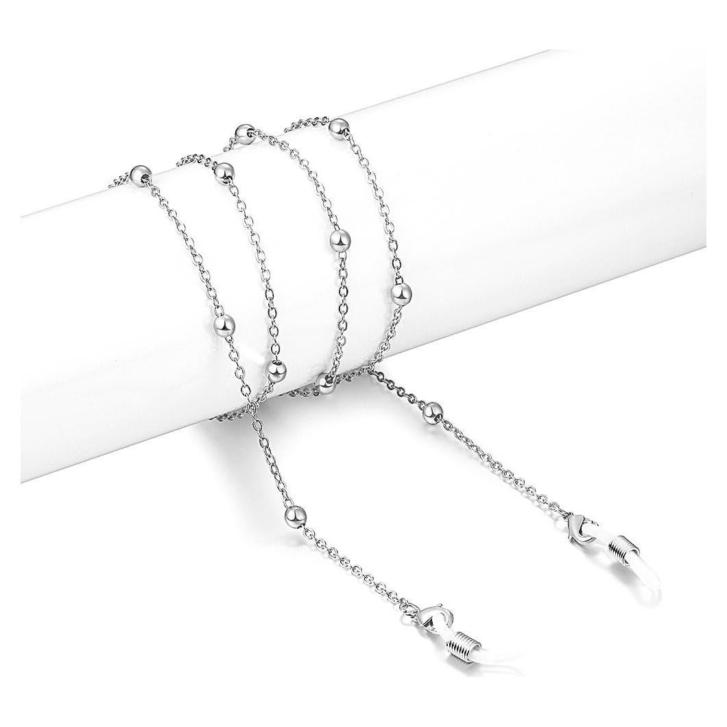 Cadena para Gafas de Sol Ajustable Plata para Mujeres