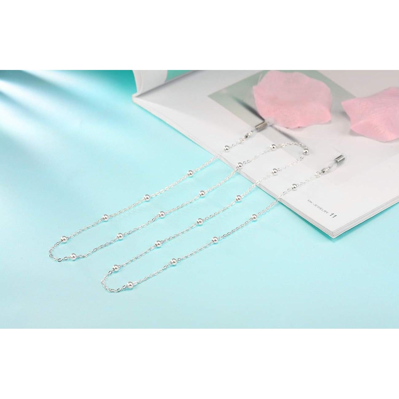 Cadena para Gafas de Sol Ajustable Plata para Mujeres