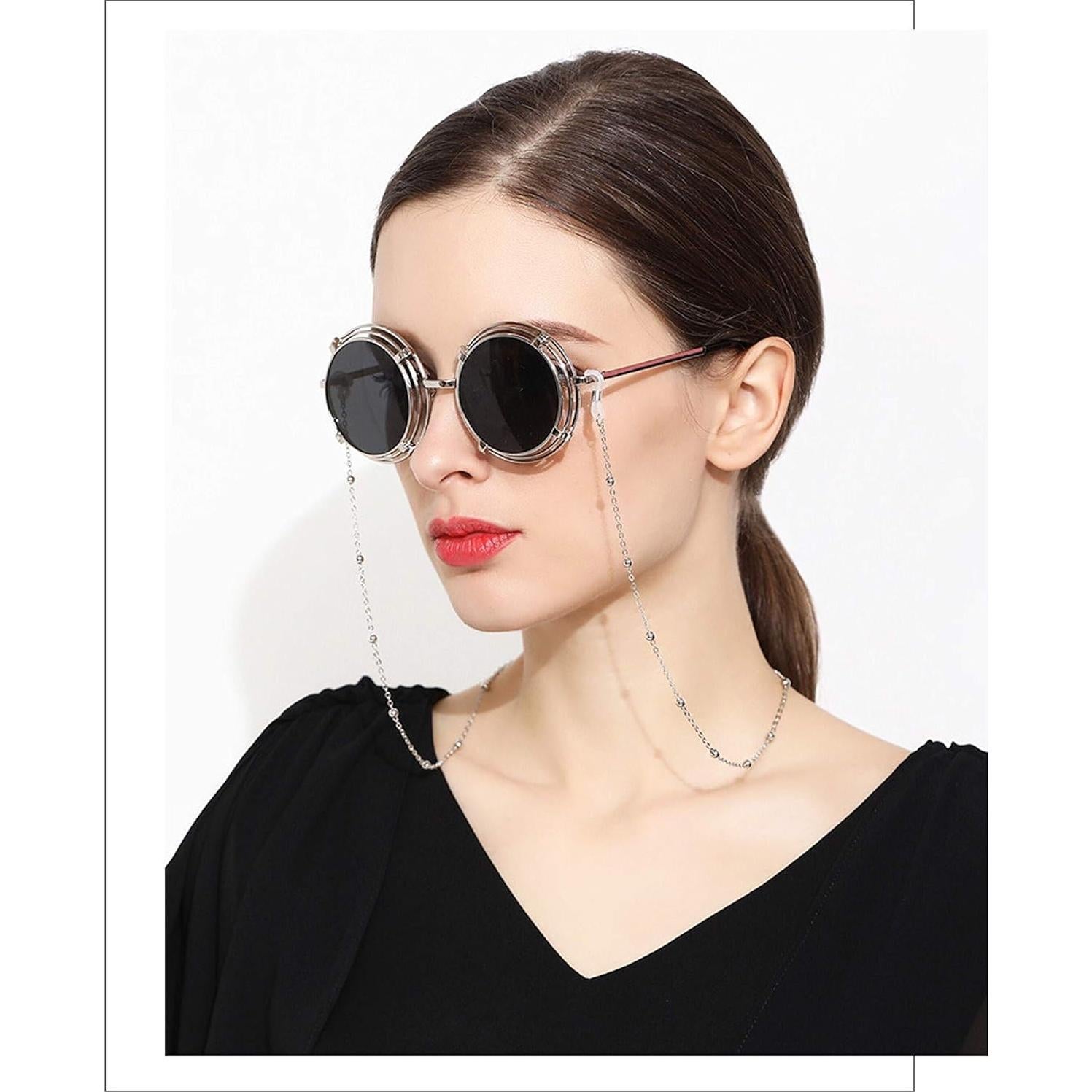 Cadena para Gafas de Sol Ajustable Plata para Mujeres
