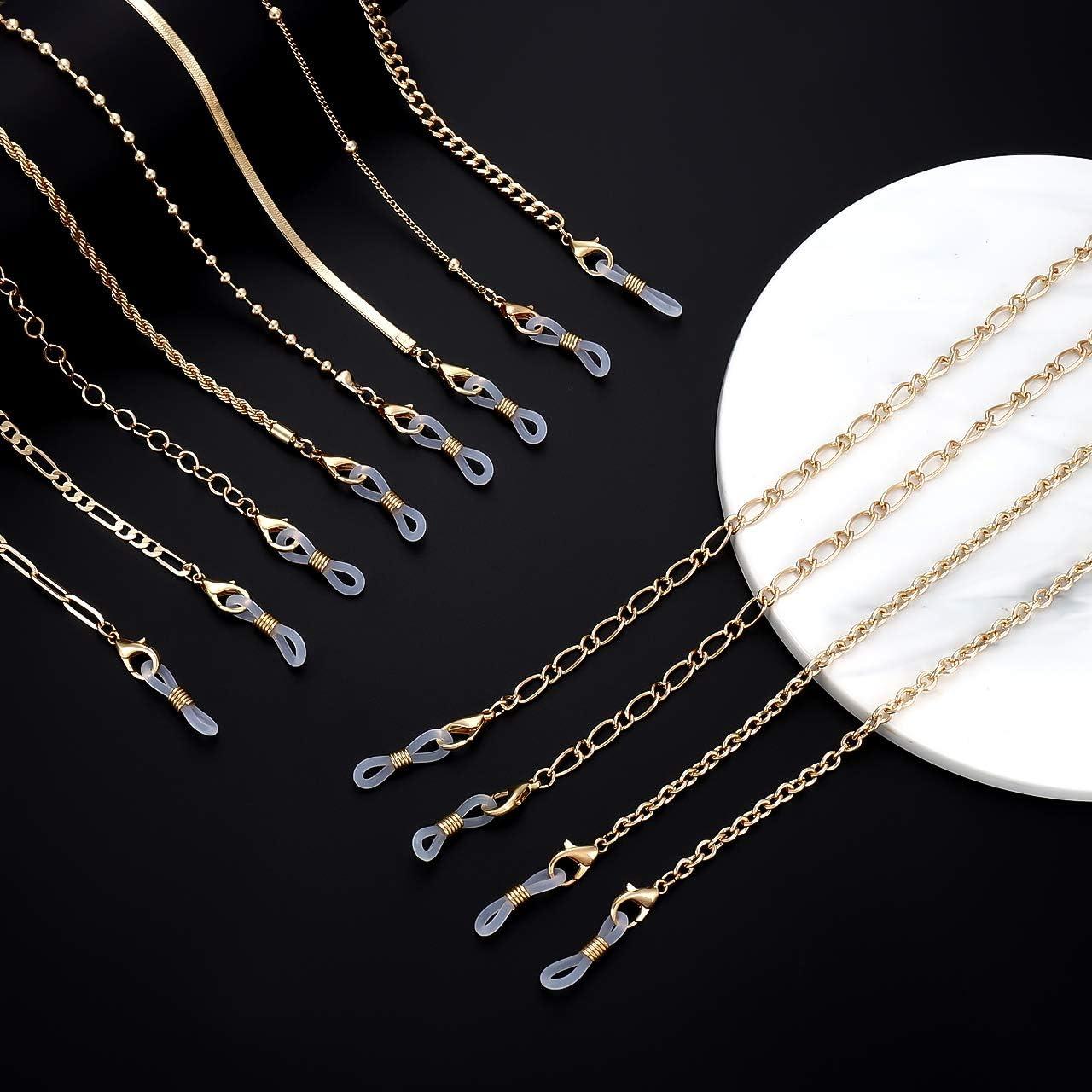 Cadena de Gafas HEIDKRUEGER Dorada 10 Piezas Accesorio Multifuncional