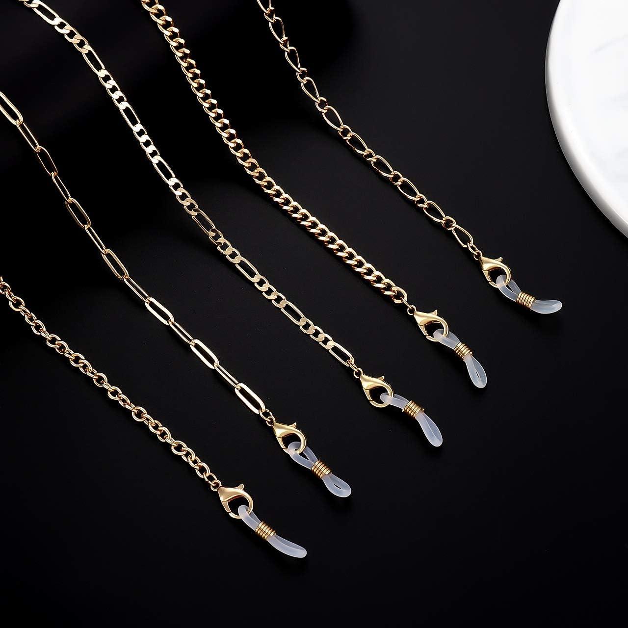 Cadena de Gafas HEIDKRUEGER Dorada 10 Piezas Accesorio Multifuncional