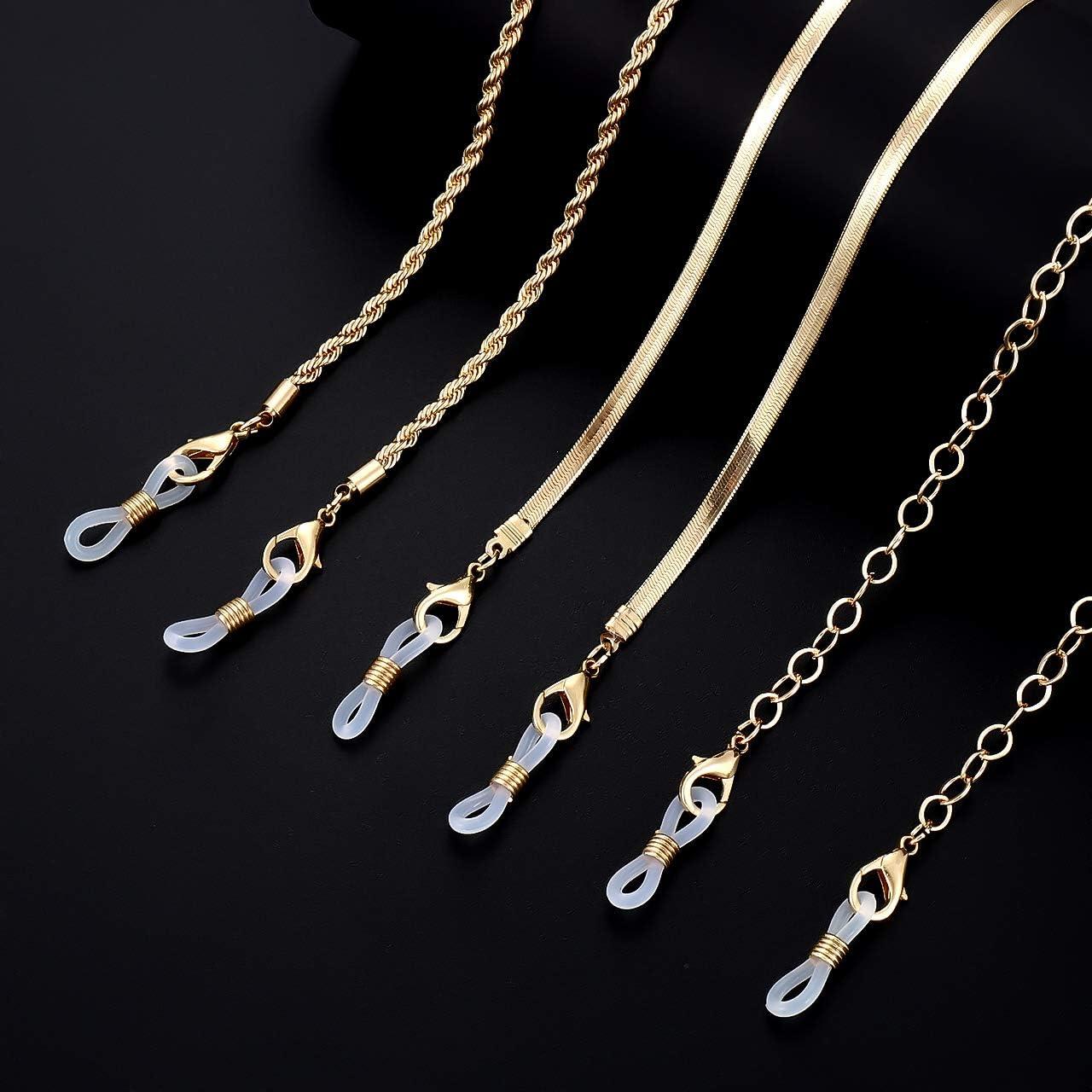 Cadena de Gafas HEIDKRUEGER Dorada 10 Piezas Accesorio Multifuncional