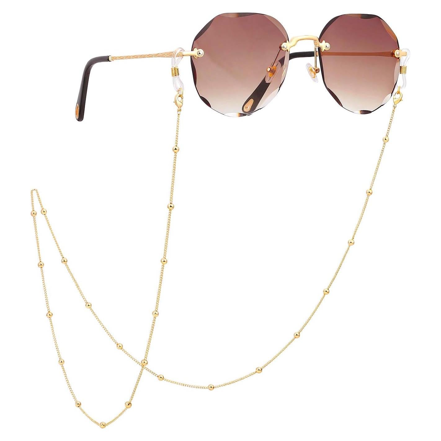 Cadena de Gafas PEARLADA de Oro 18K con Lazos Ajustables