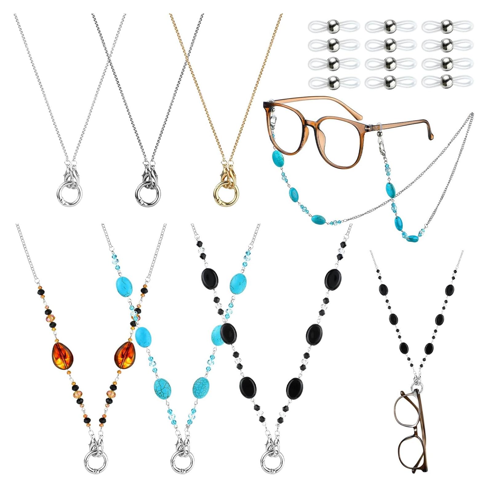 Geyoga Soporte de Gafas 6 Pcs Collar Multicolor 71 cm