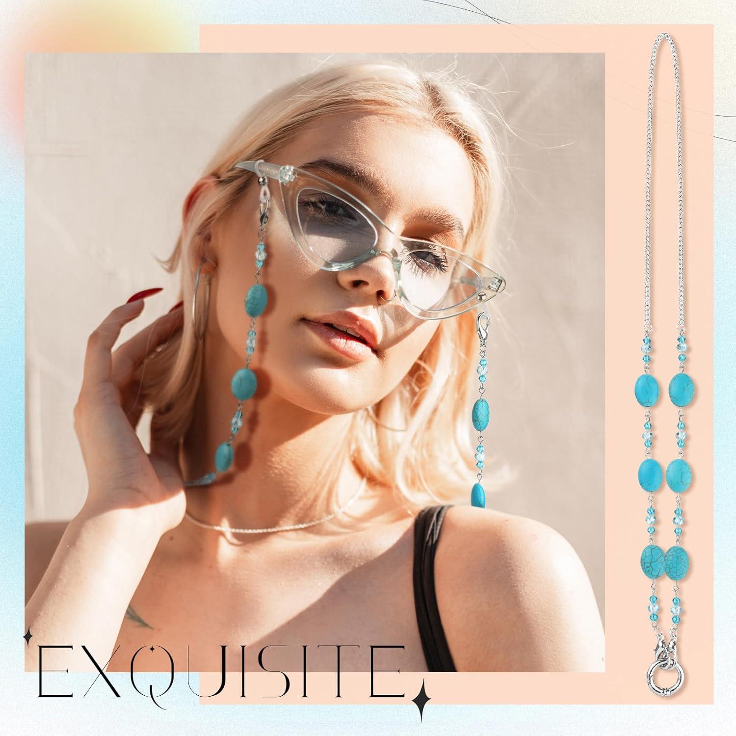 Geyoga Soporte de Gafas 6 Pcs Collar Multicolor 71 cm