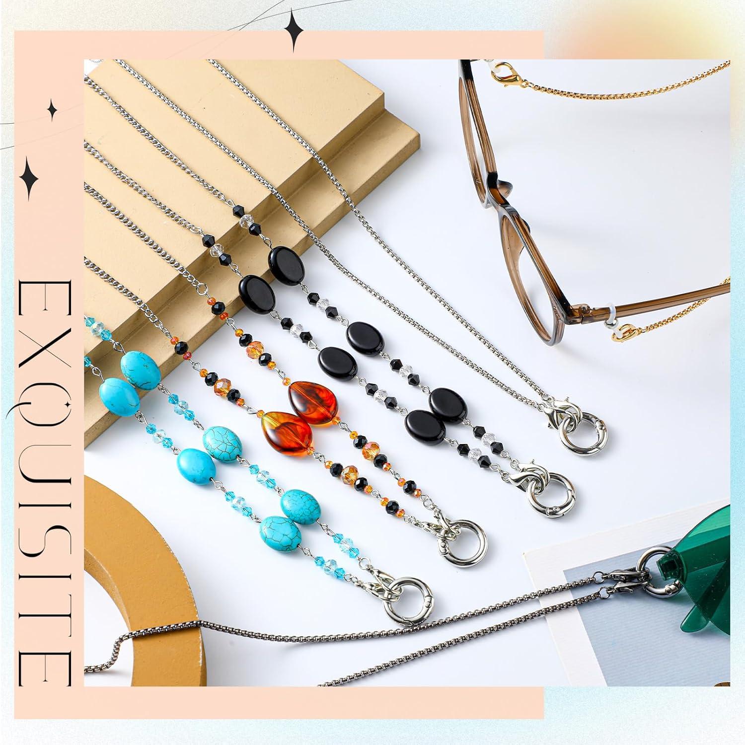 Geyoga Soporte de Gafas 6 Pcs Collar Multicolor 71 cm