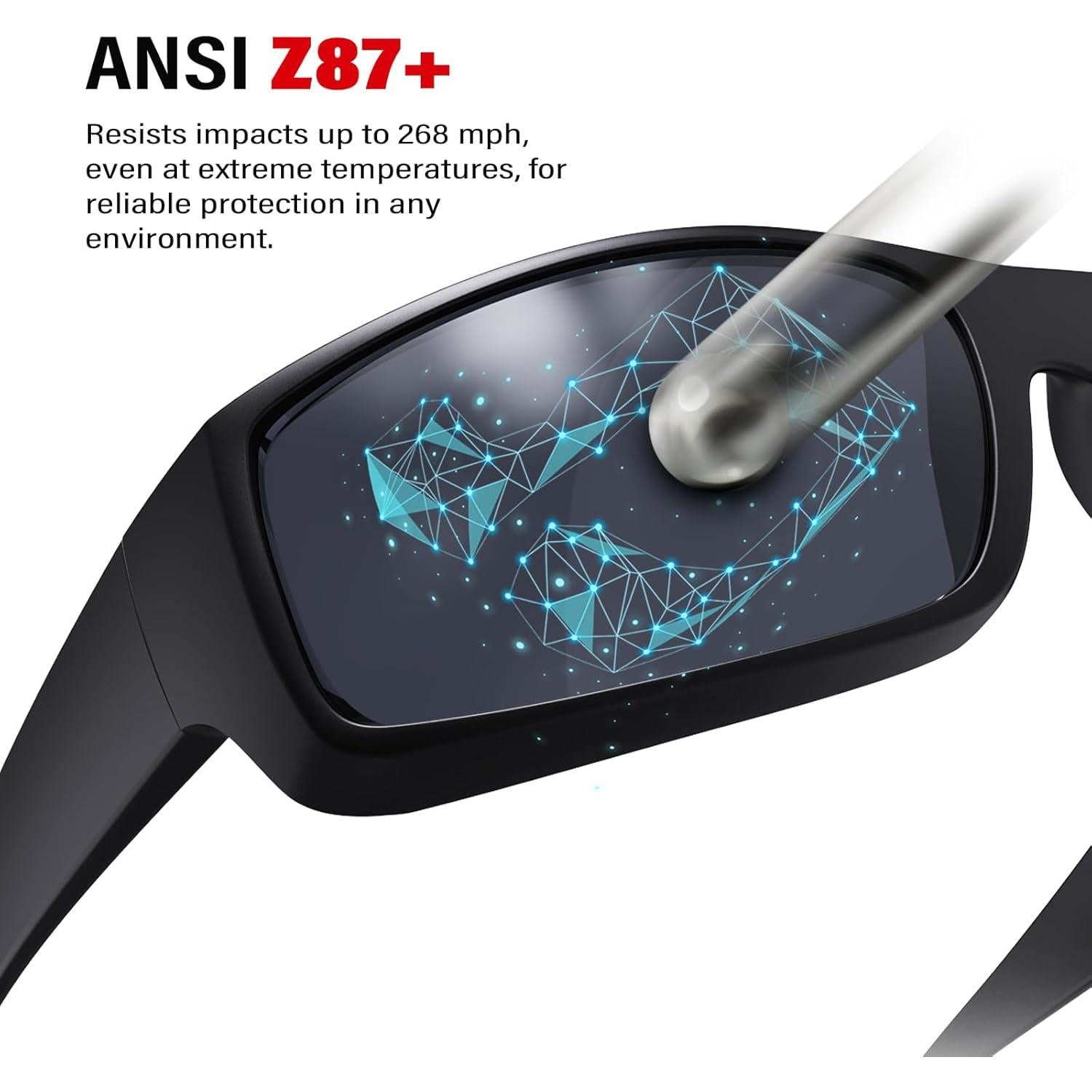 Gafas de Seguridad ANSI Z87.1 UV400 Gris Unisex