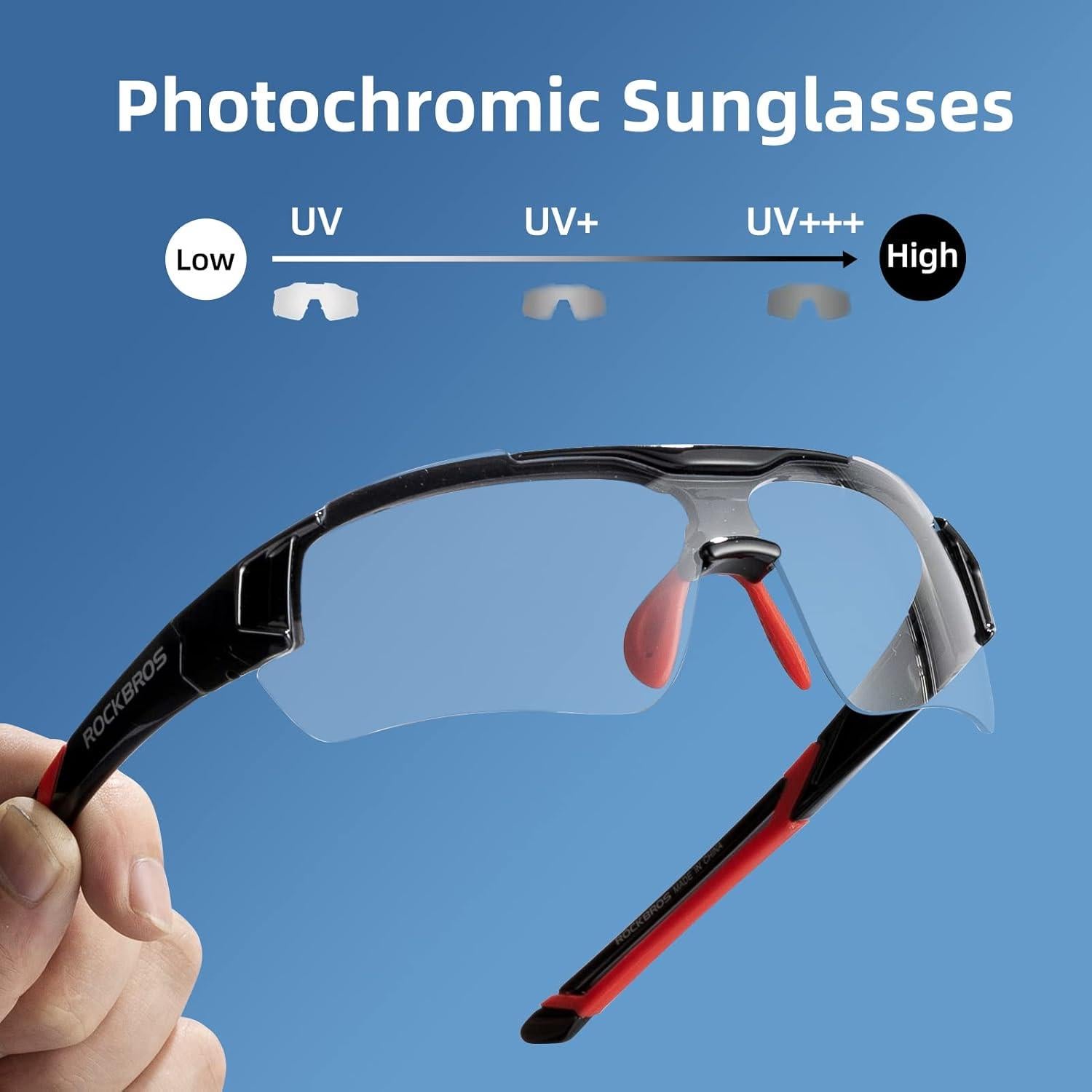 Gafas de sol fotocromáticas ROCKBROS unisex, UV protección