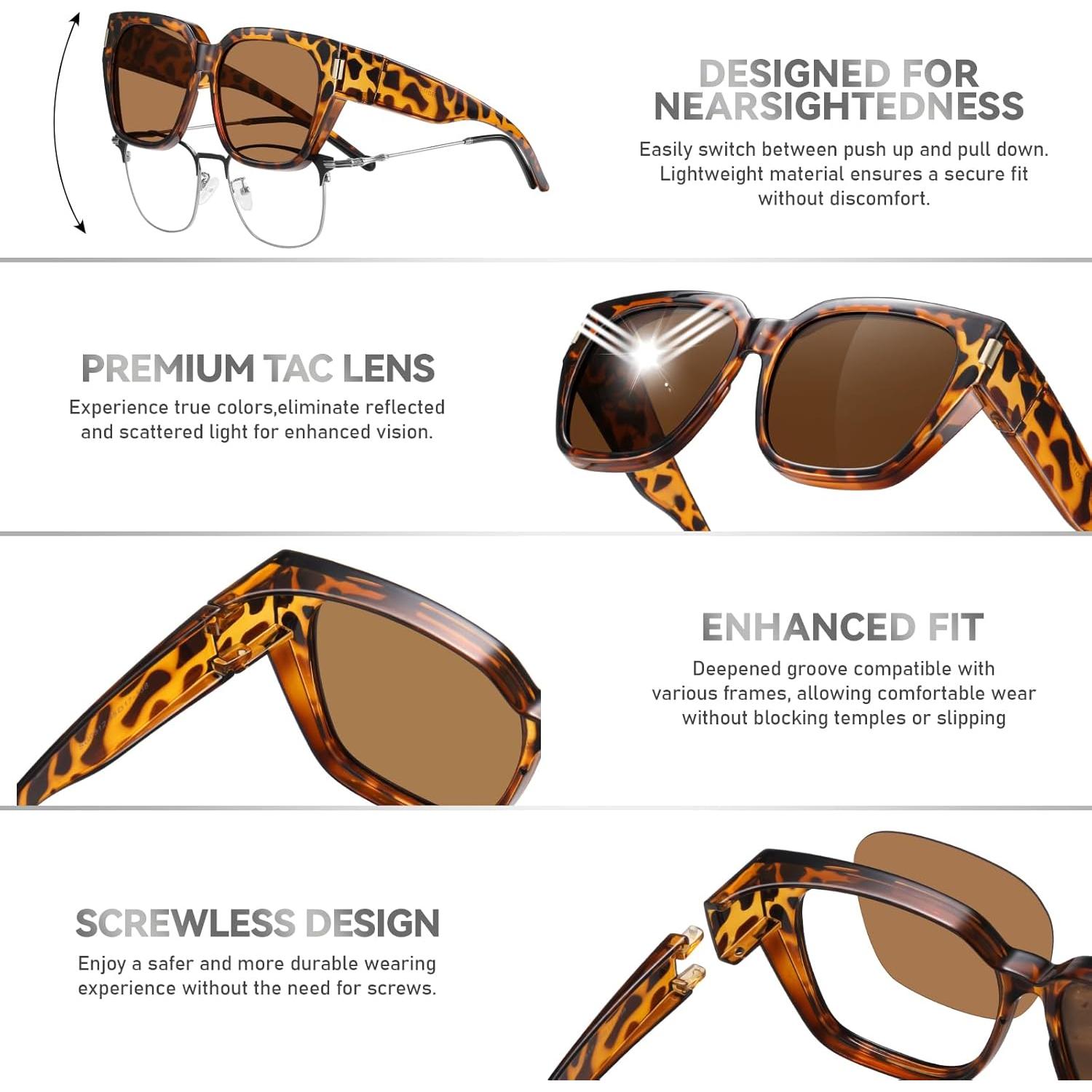 Gafas de sol polarizadas TR90 para sobre gafas UV400