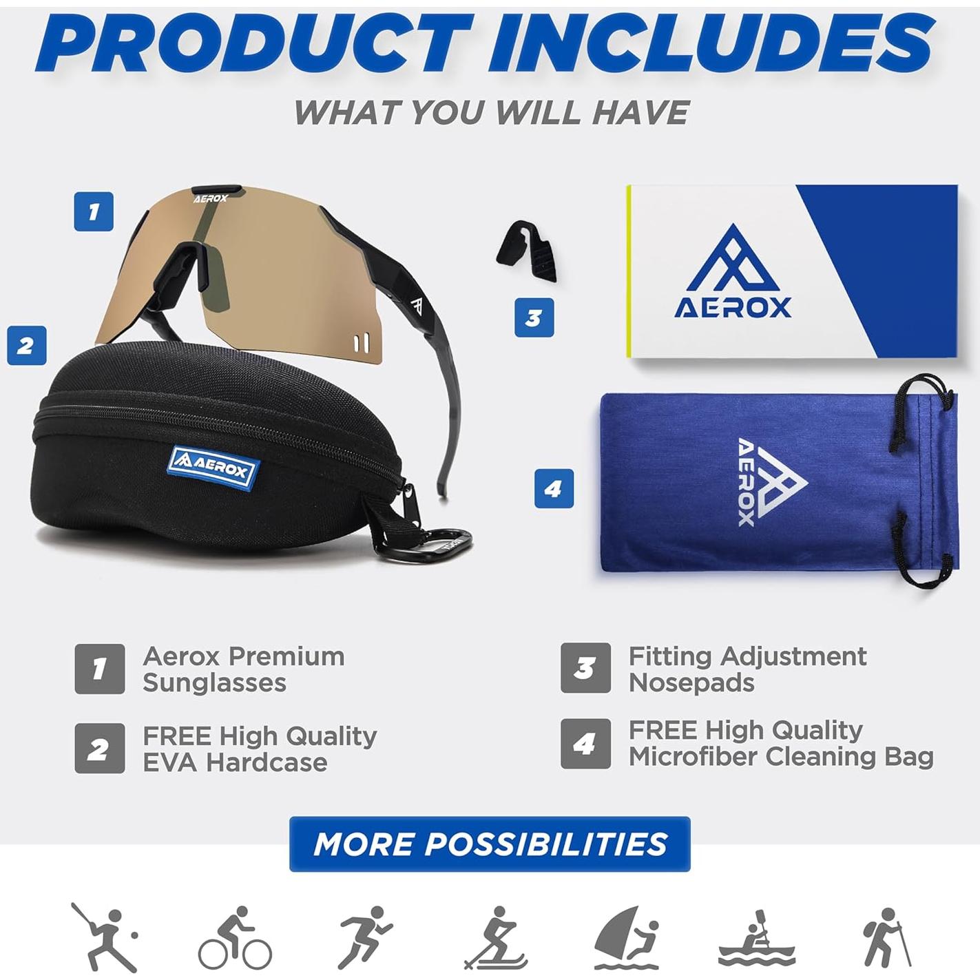 Gafas de sol AEROX deportivas UV400 para ciclismo y correr