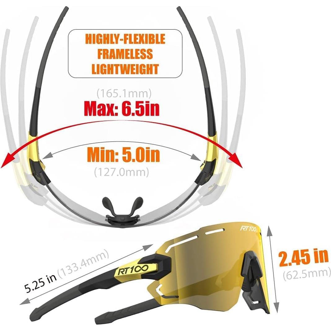 Gafas de sol RT100 para ciclismo unisex, diseño ergonómico