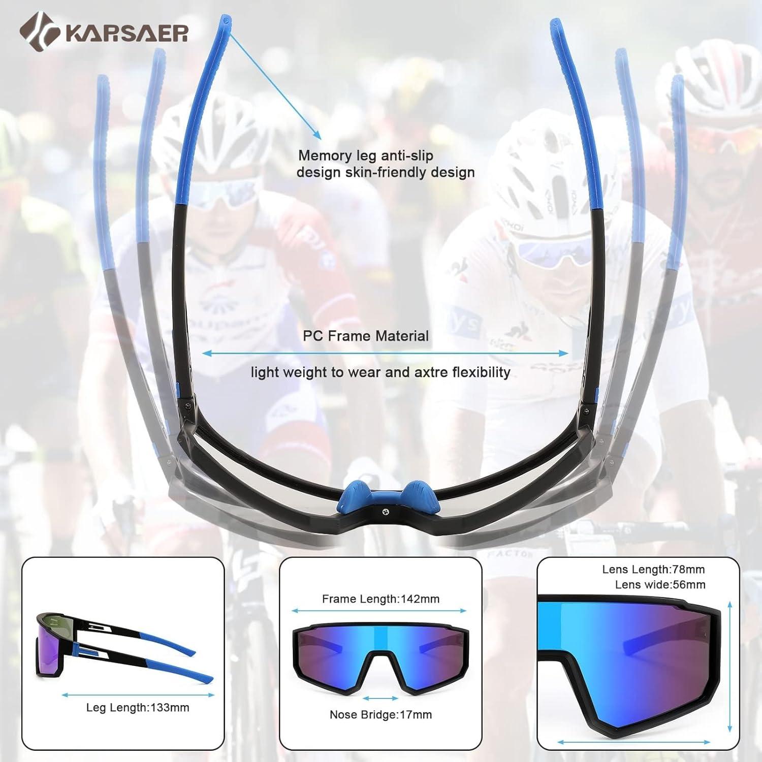 Gafas de Ciclismo Polarizadas Karsaer UV400 para Adultos