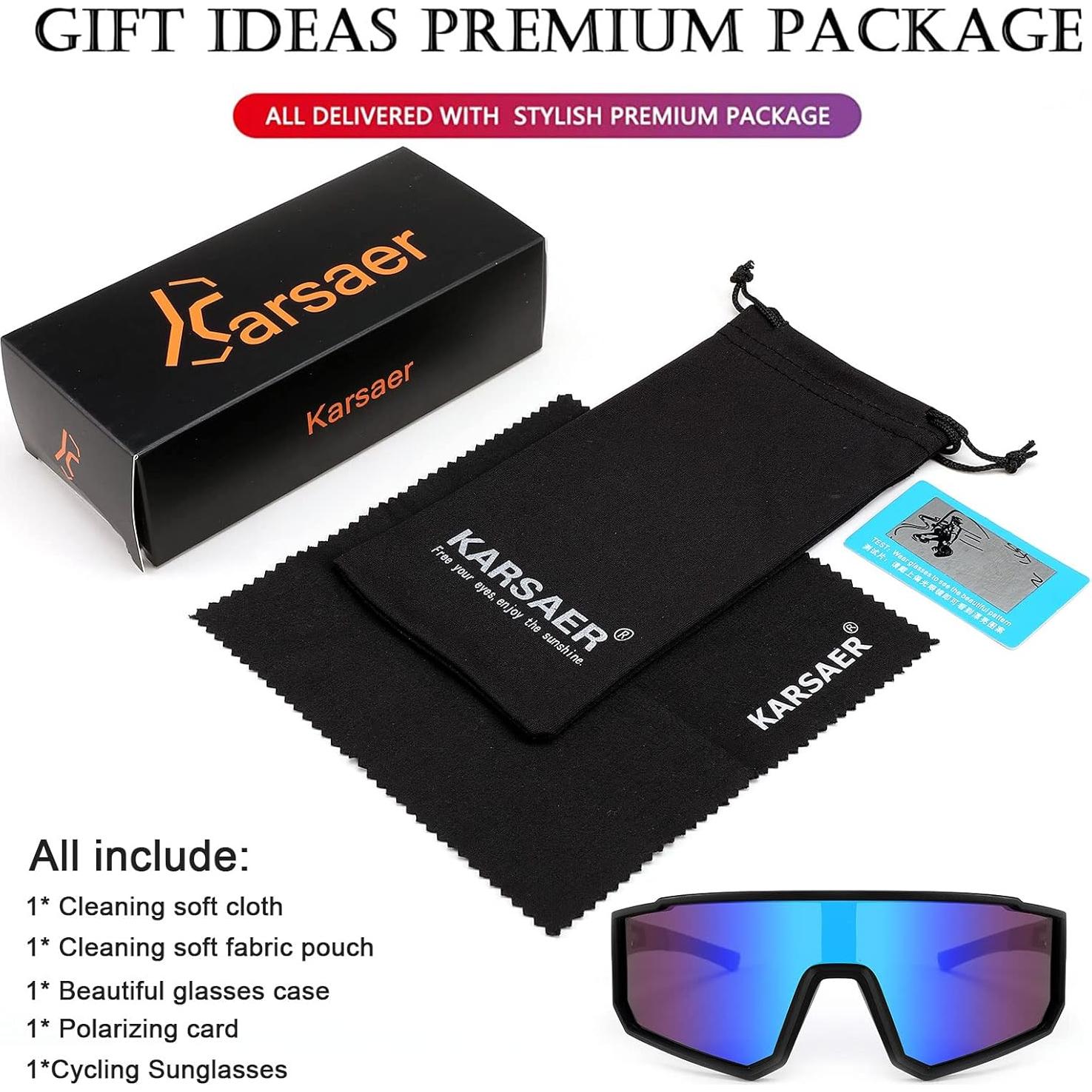 Gafas de Ciclismo Polarizadas Karsaer UV400 para Adultos