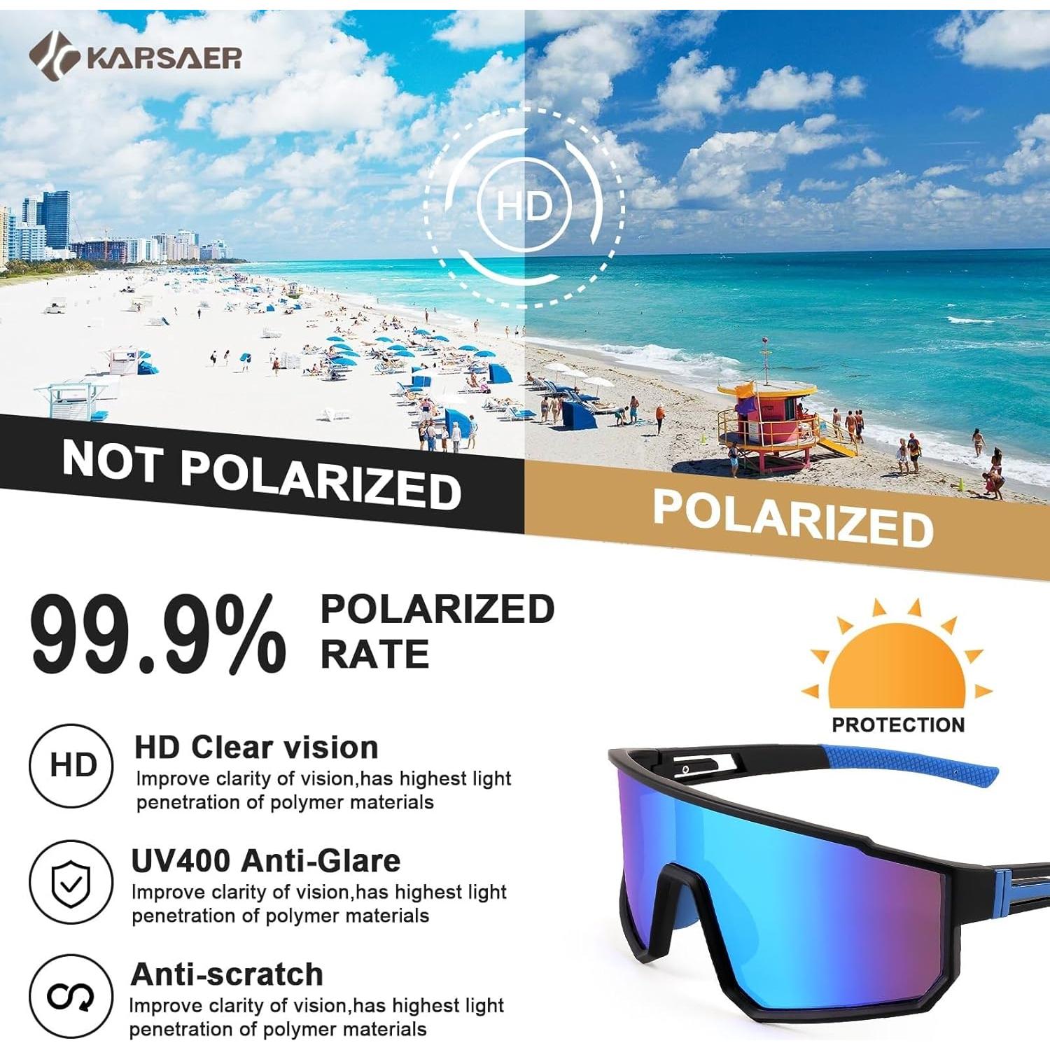 Gafas de Ciclismo Polarizadas Karsaer UV400 para Adultos