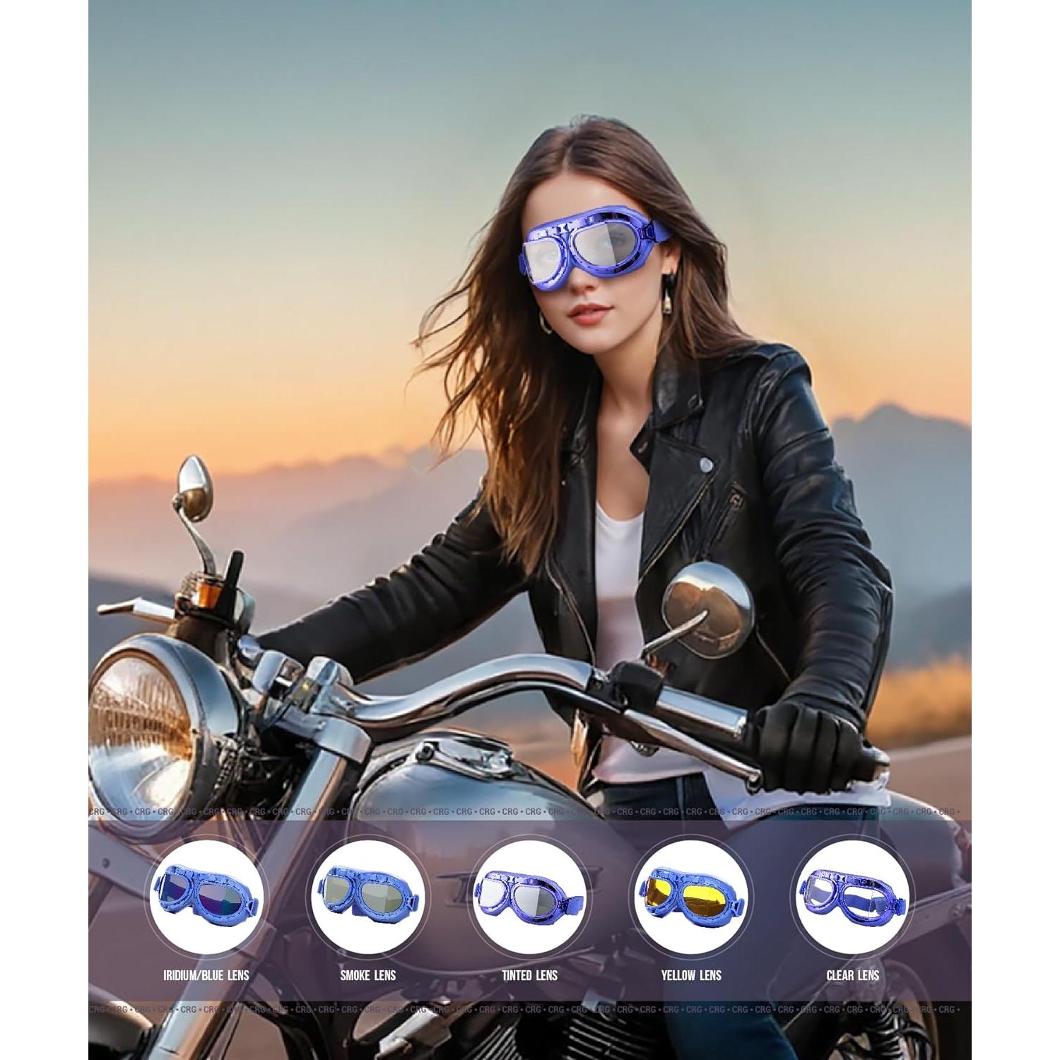 Gafas de Motocicleta CRG Sports T08 Retro UV 100%