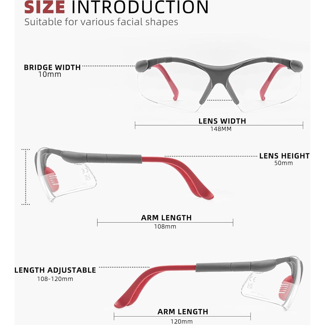 Gafas de Seguridad ANSI Z87 Antiempañante con Almohadilla