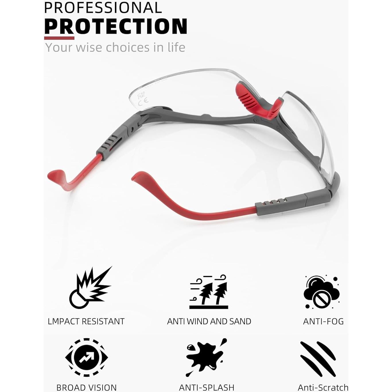 Gafas de Seguridad ANSI Z87 Antiempañante con Almohadilla