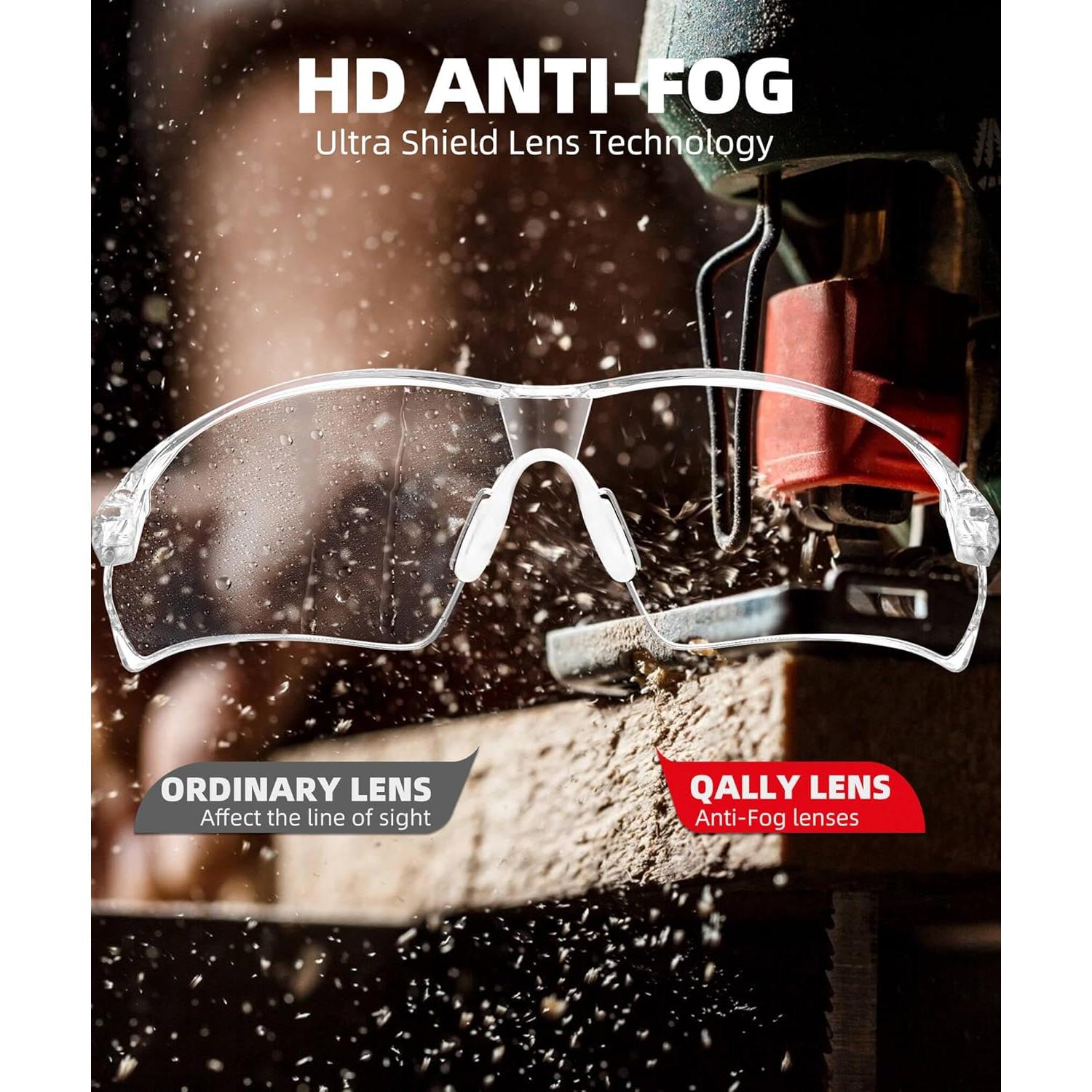 Gafas de Seguridad Ligeras QG01-3P Antiempañante Ajustables