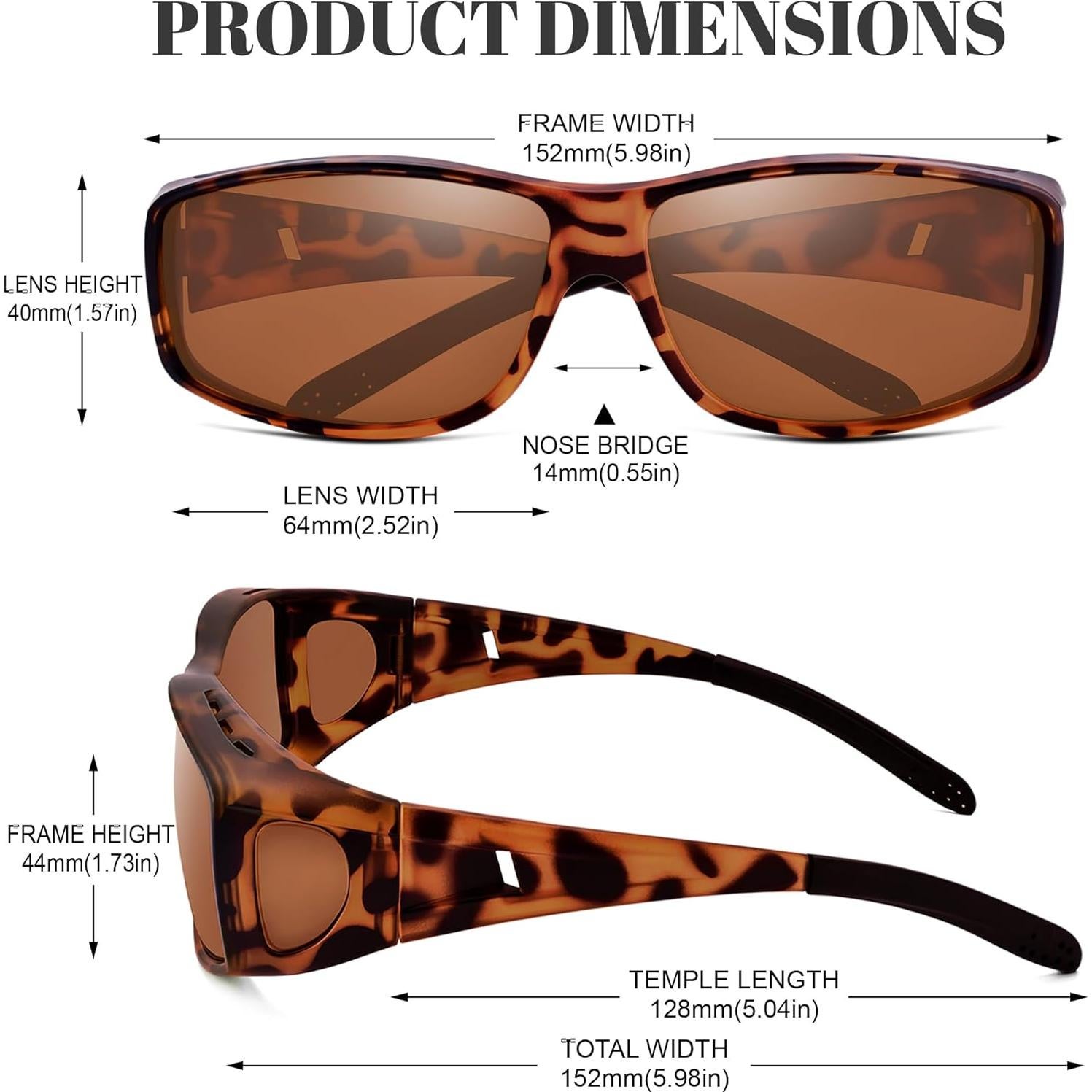 Gafas de sol polarizadas Peekaco UV400 para gafas recetadas