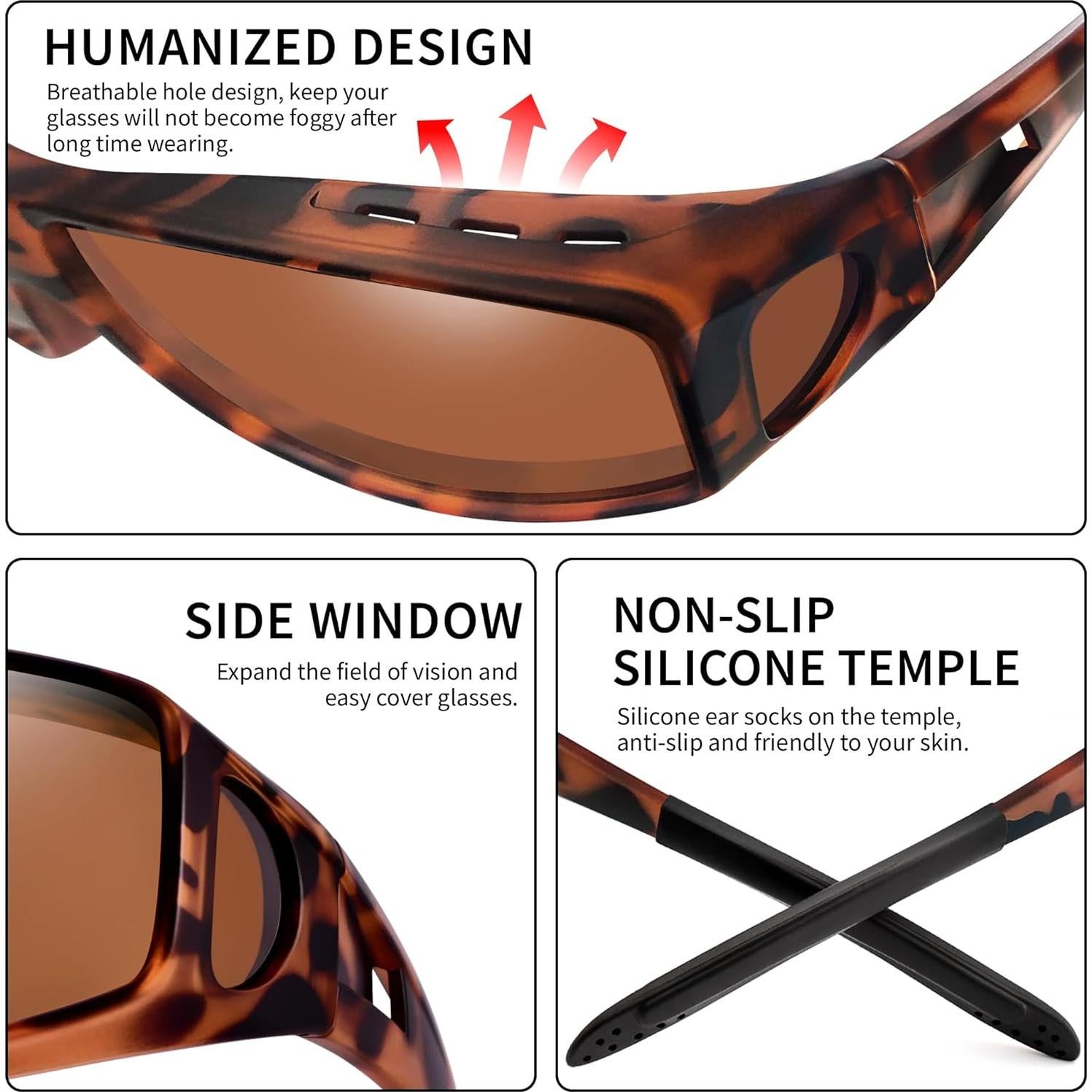 Gafas de sol polarizadas Peekaco UV400 para gafas recetadas