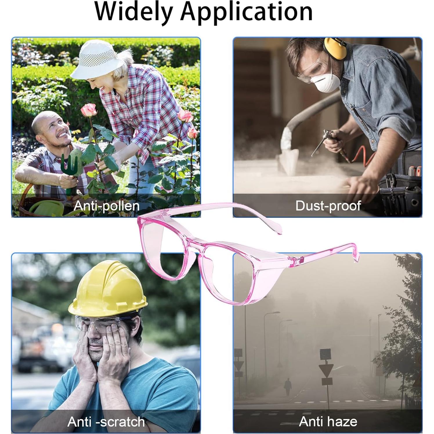 Gafas de Seguridad BYEYETEARS Anti Niebla 2 Pack Rosa Púrpura