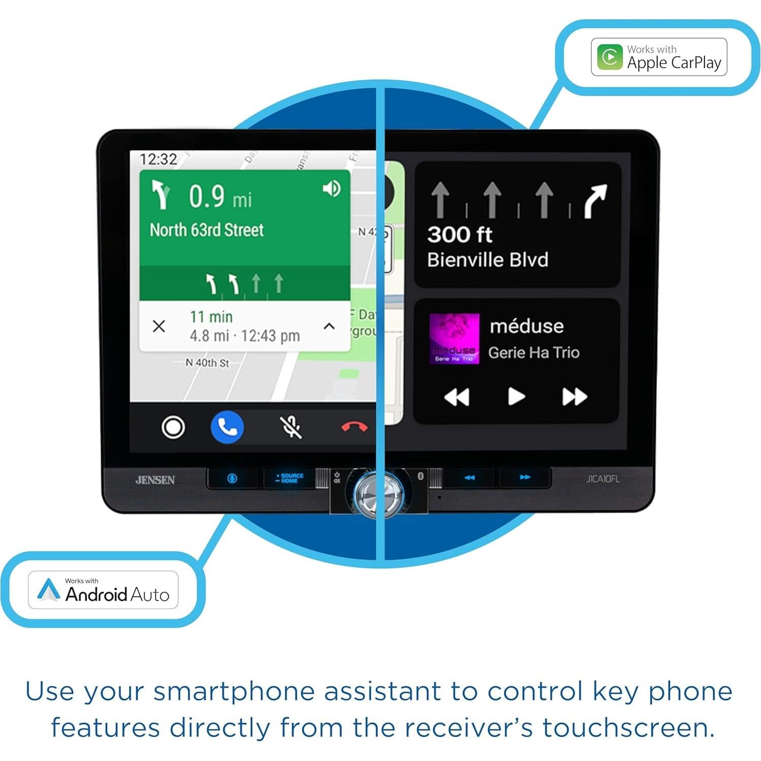 Estéreo de Coche Jensen J1CA10FL 10.1" Pantalla Táctil