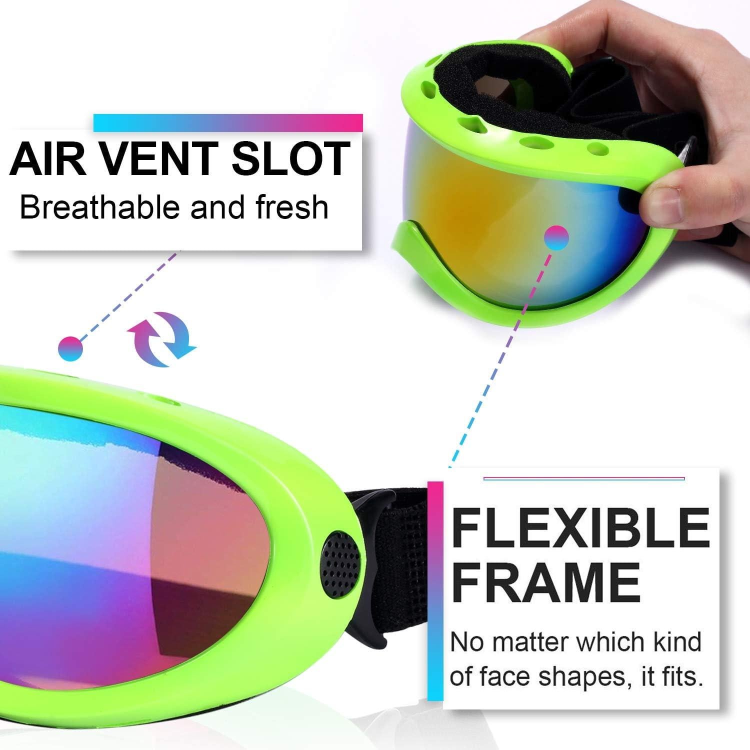 Gafas de esquí Rngeo, paquete de 2, protección UV 400