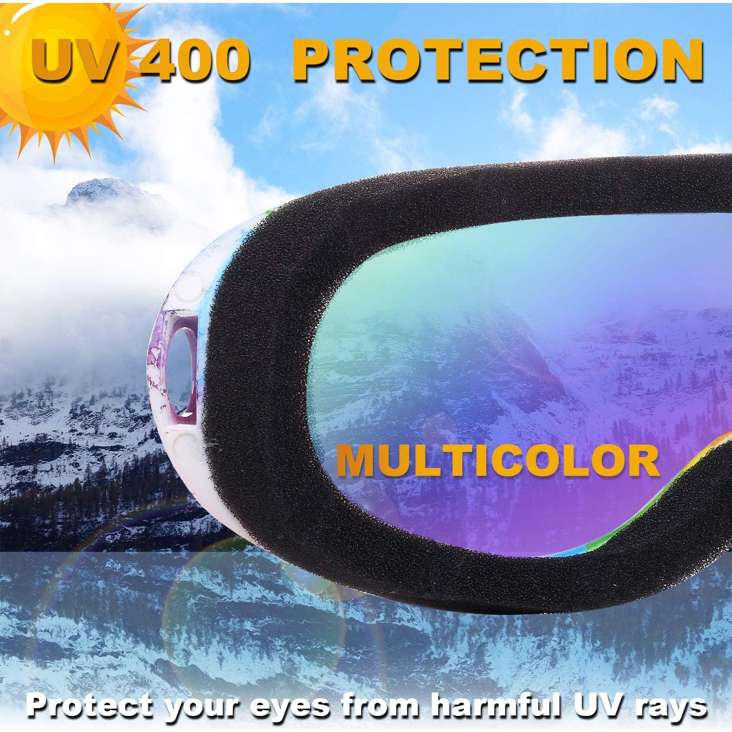 Gafas de esquí Rngeo, paquete de 2, protección UV 400