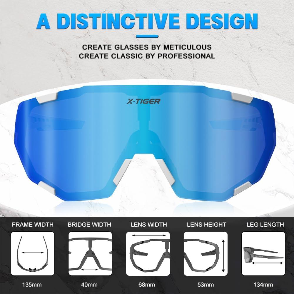 Gafas de Ciclismo X-TIGER 5 Lentes UV400 Polarizadas