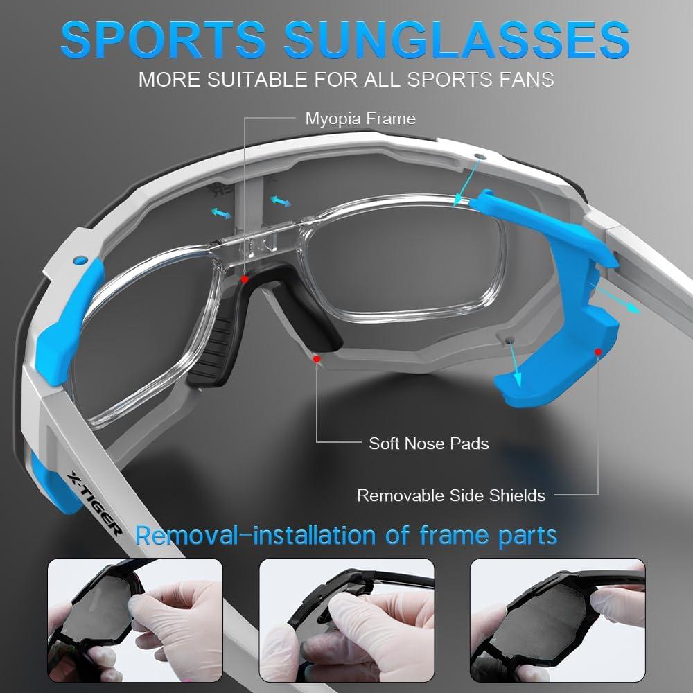 Gafas de Ciclismo X-TIGER 5 Lentes UV400 Polarizadas