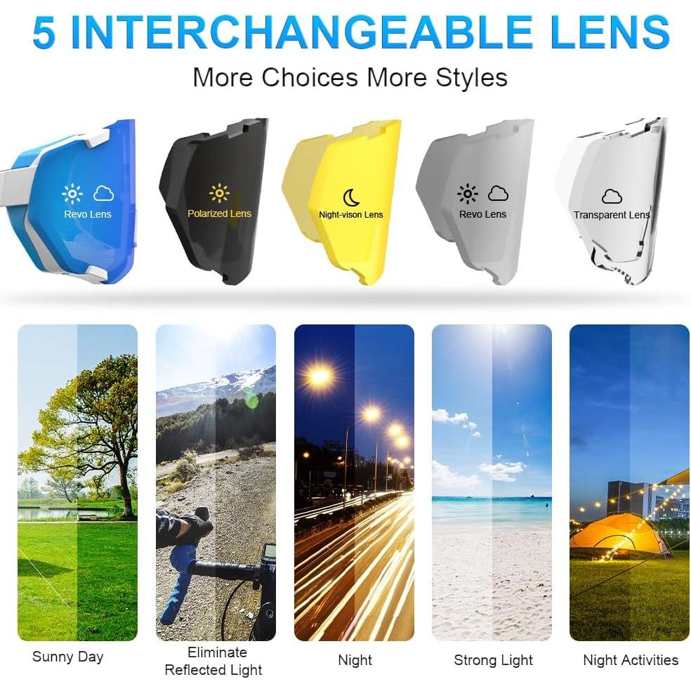 Gafas de Ciclismo X-TIGER 5 Lentes UV400 Polarizadas