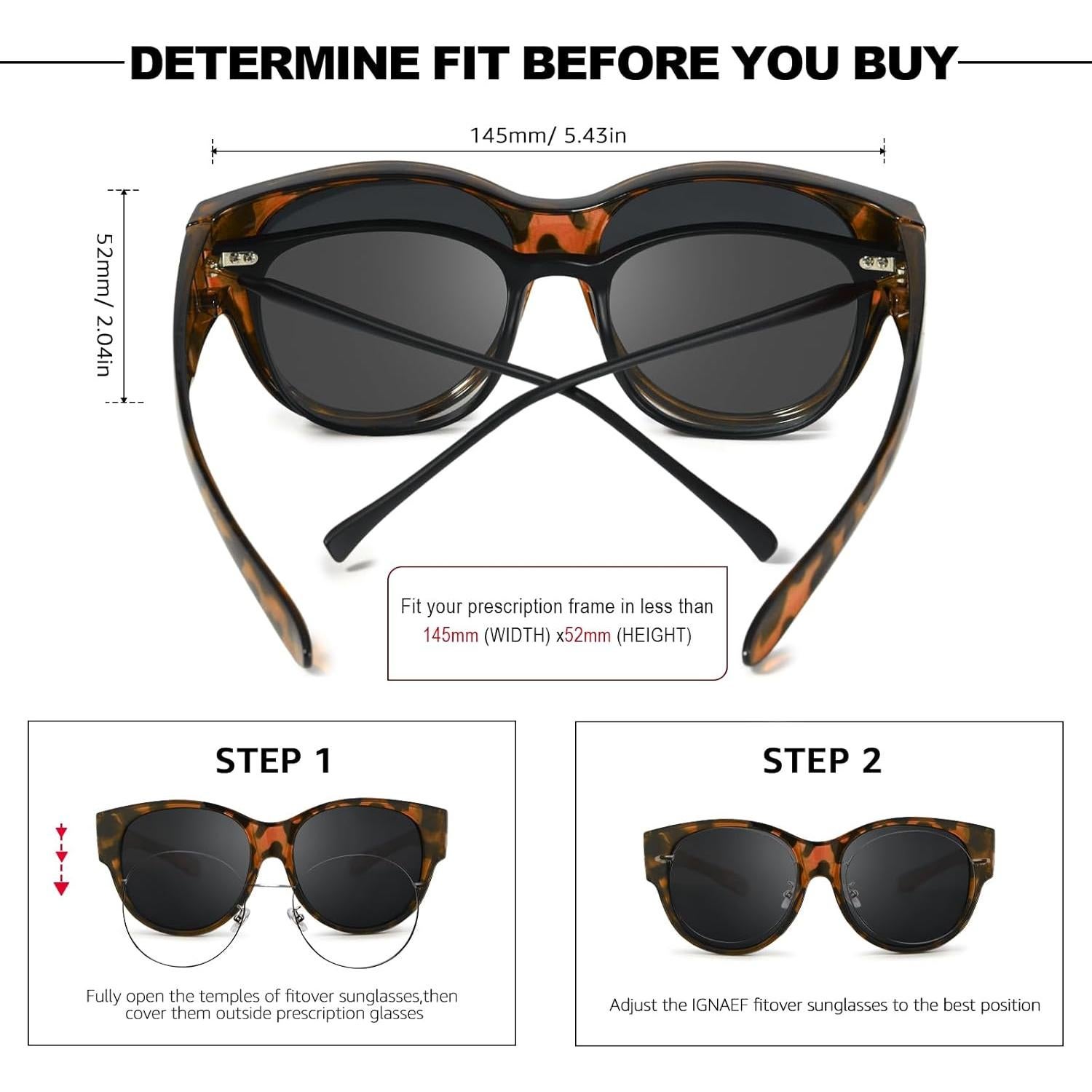 Gafas de sol Fit-Over IGNAEF para mujeres con protección UV