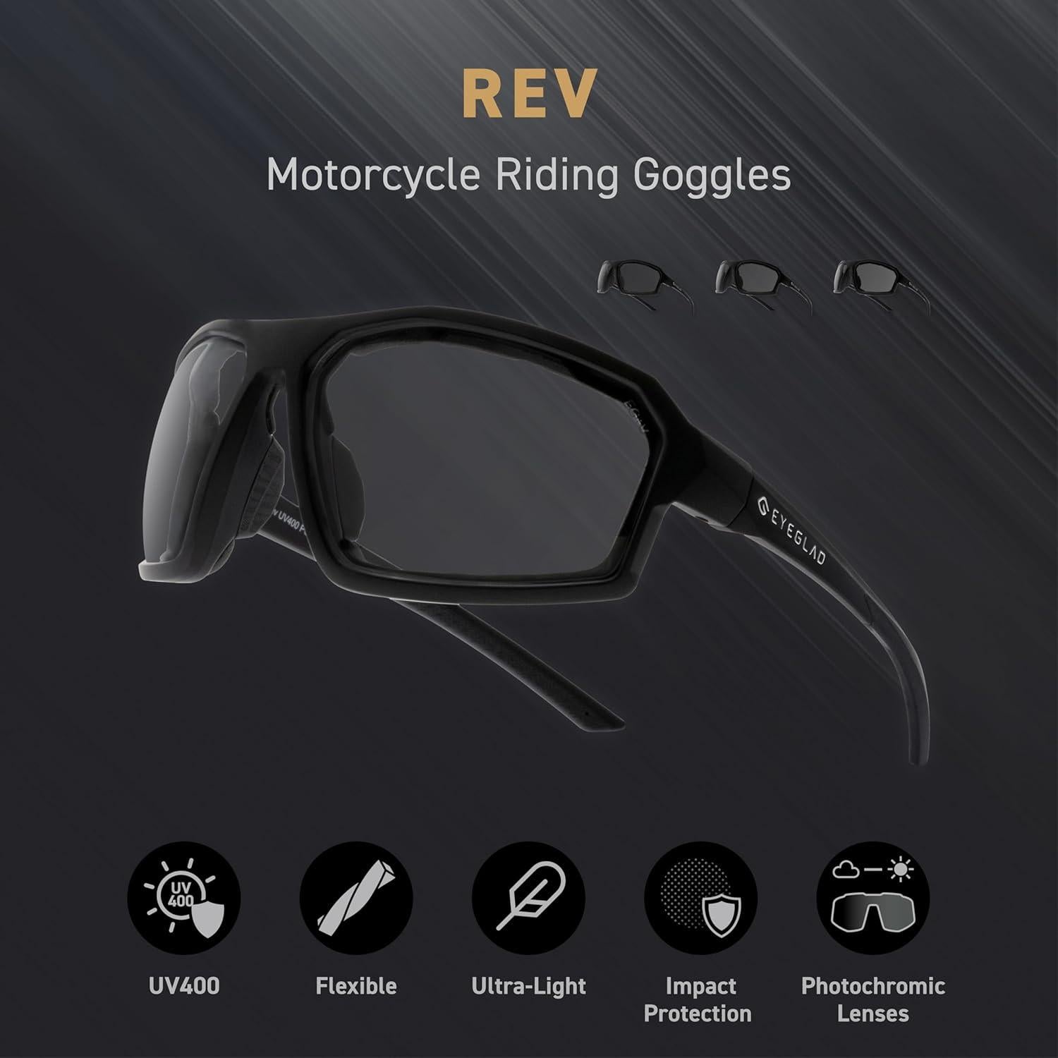 Gafas de Motocicleta REV Z87+ Photochromic UV400 para Hombres
