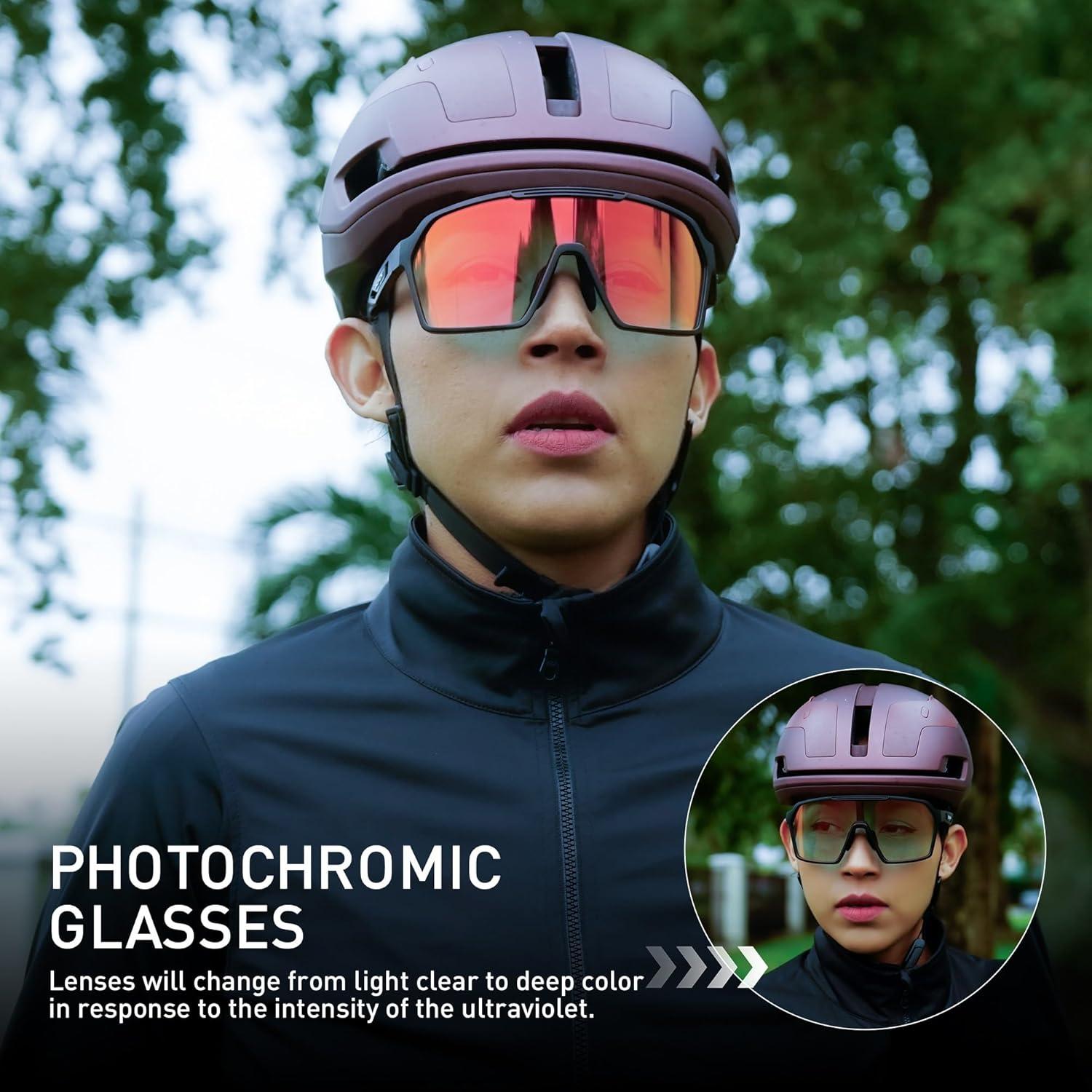 Gafas de Ciclismo Fotoquímicas UV400 S327 - Unisex Rojo